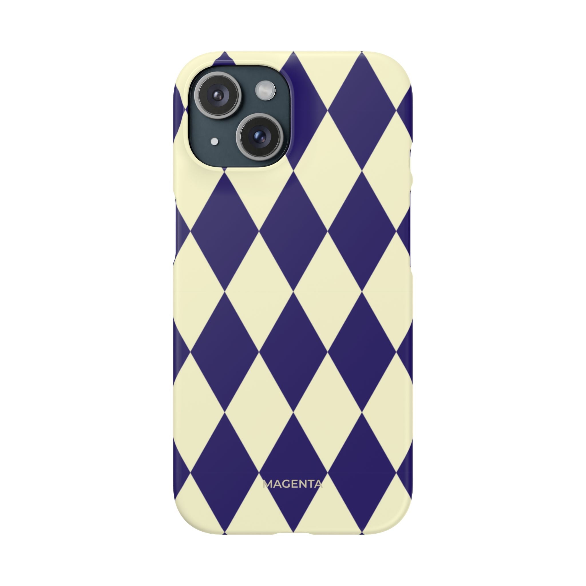 Navy & Cream Geometric Snap Case