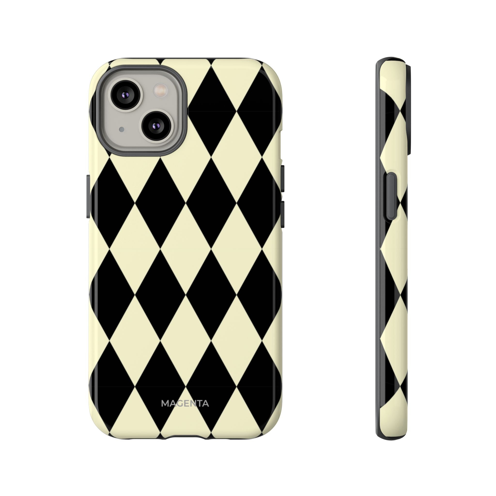 Black & Cream Geometric Tough Case