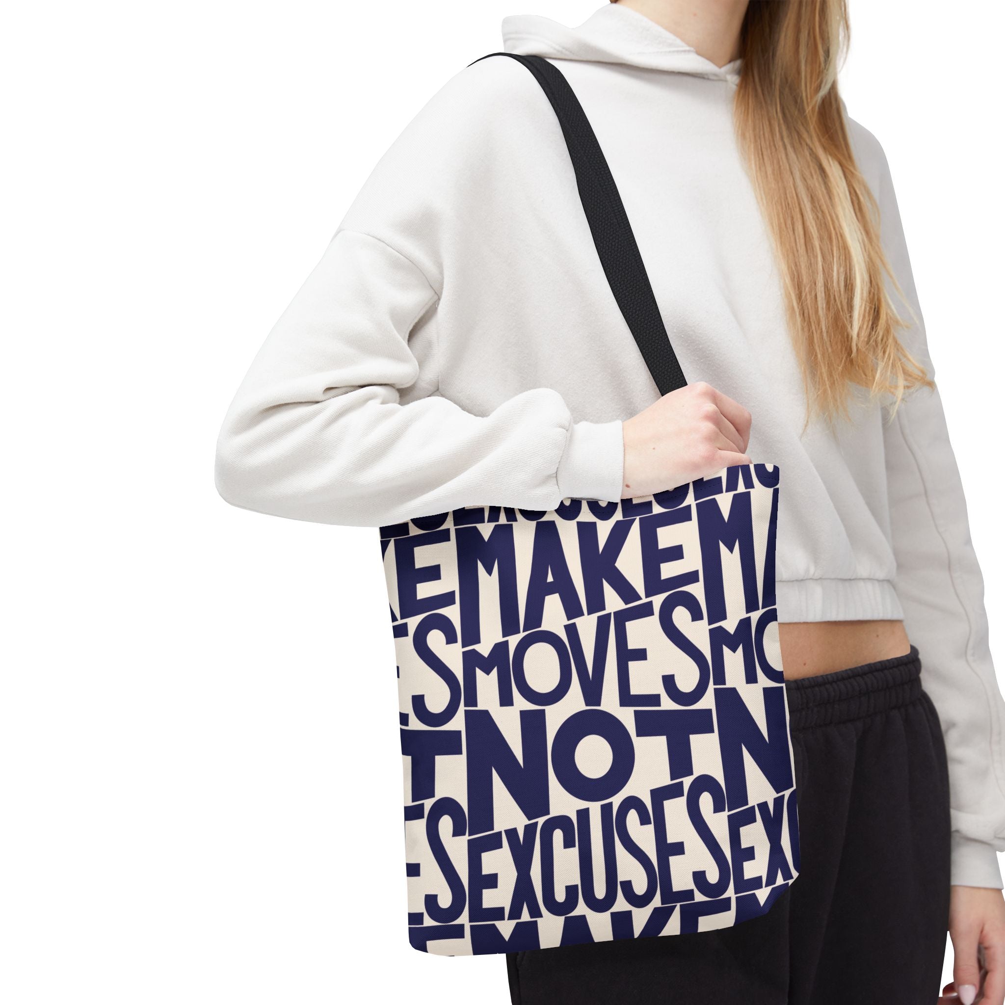 Make Moves, Not Excuses Eco-Friendly Shopping Bag - Navy
