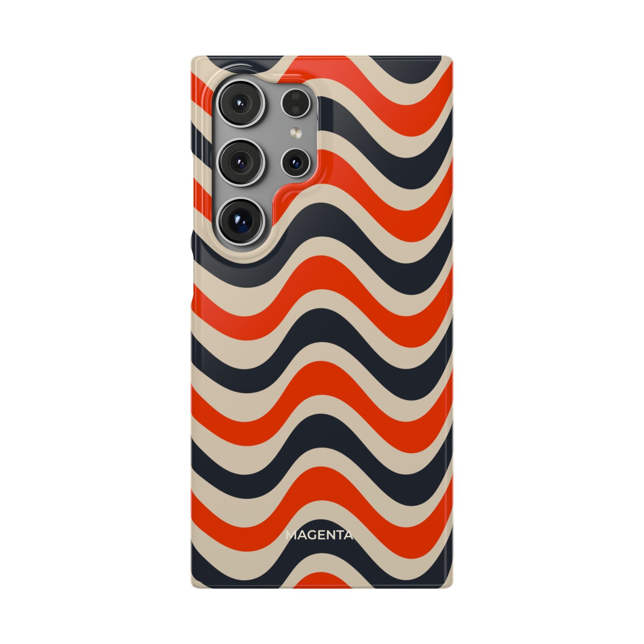 Black & Red Waves Snap Case