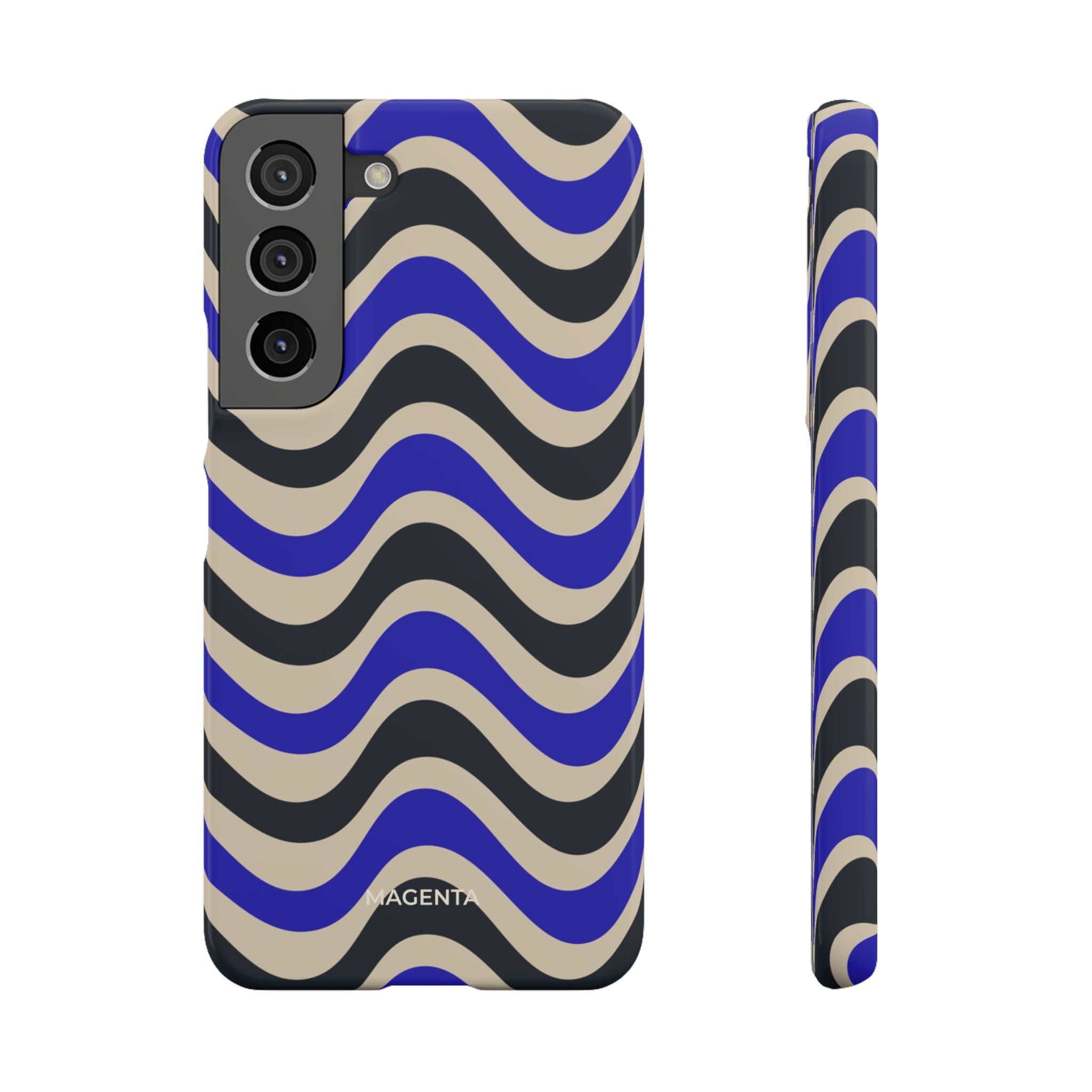 Black & Blue Waves Snap Case