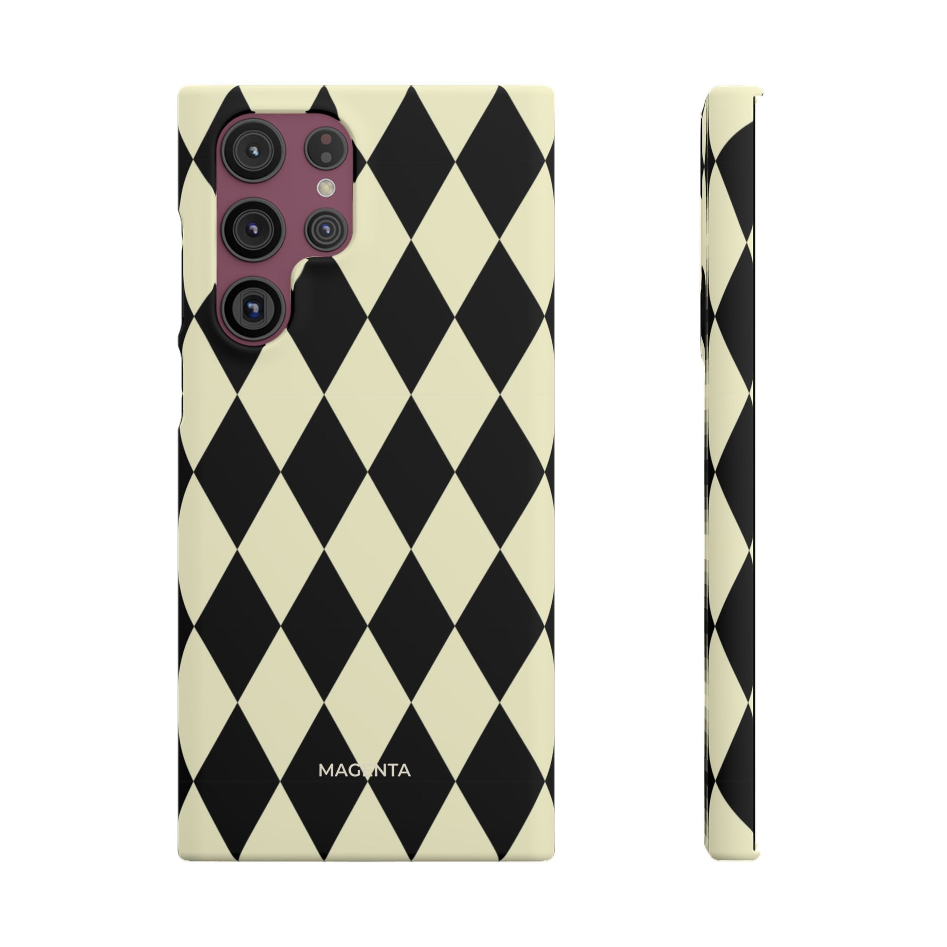 Black & Cream Geometric Snap Case
