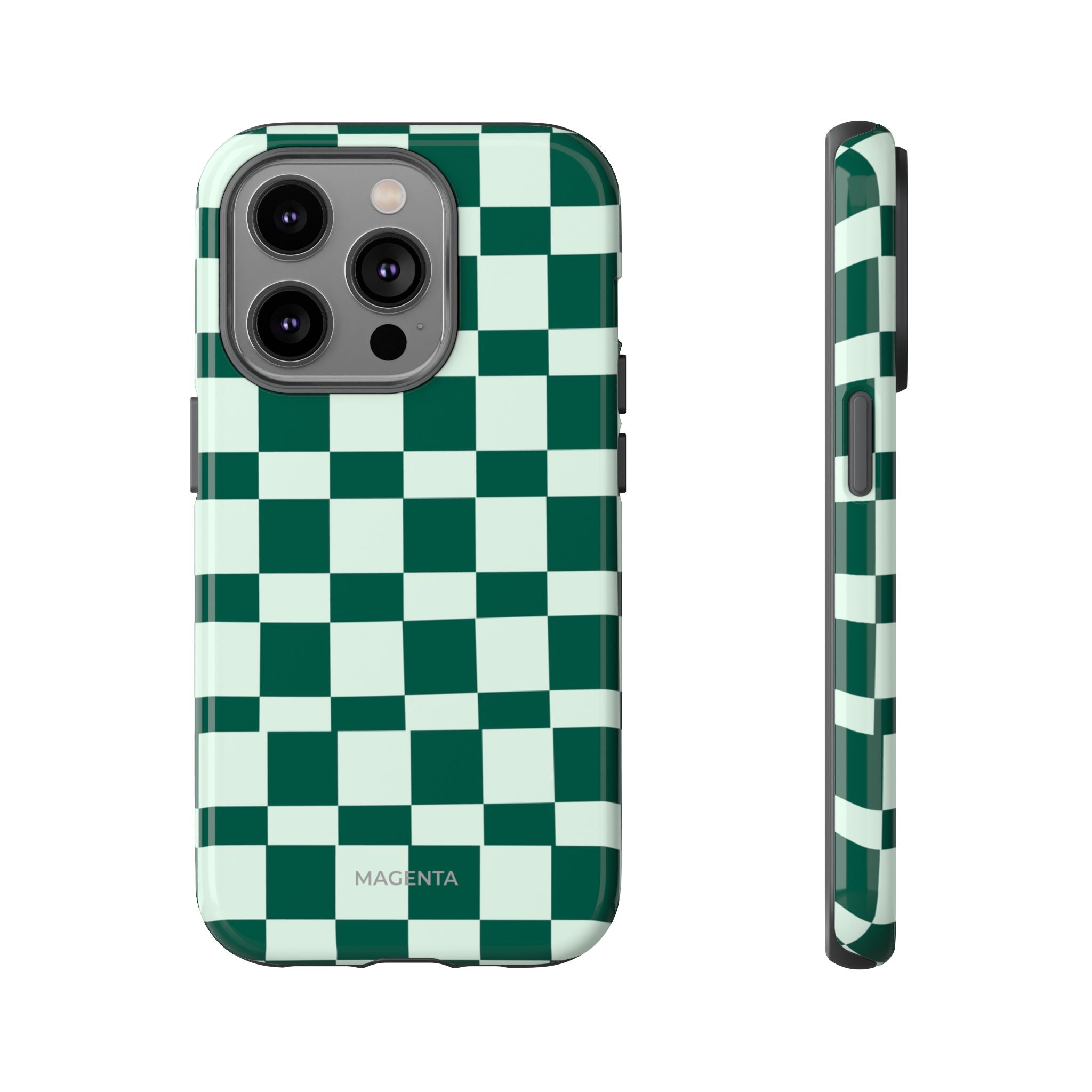 Deep Green Check Tough Case