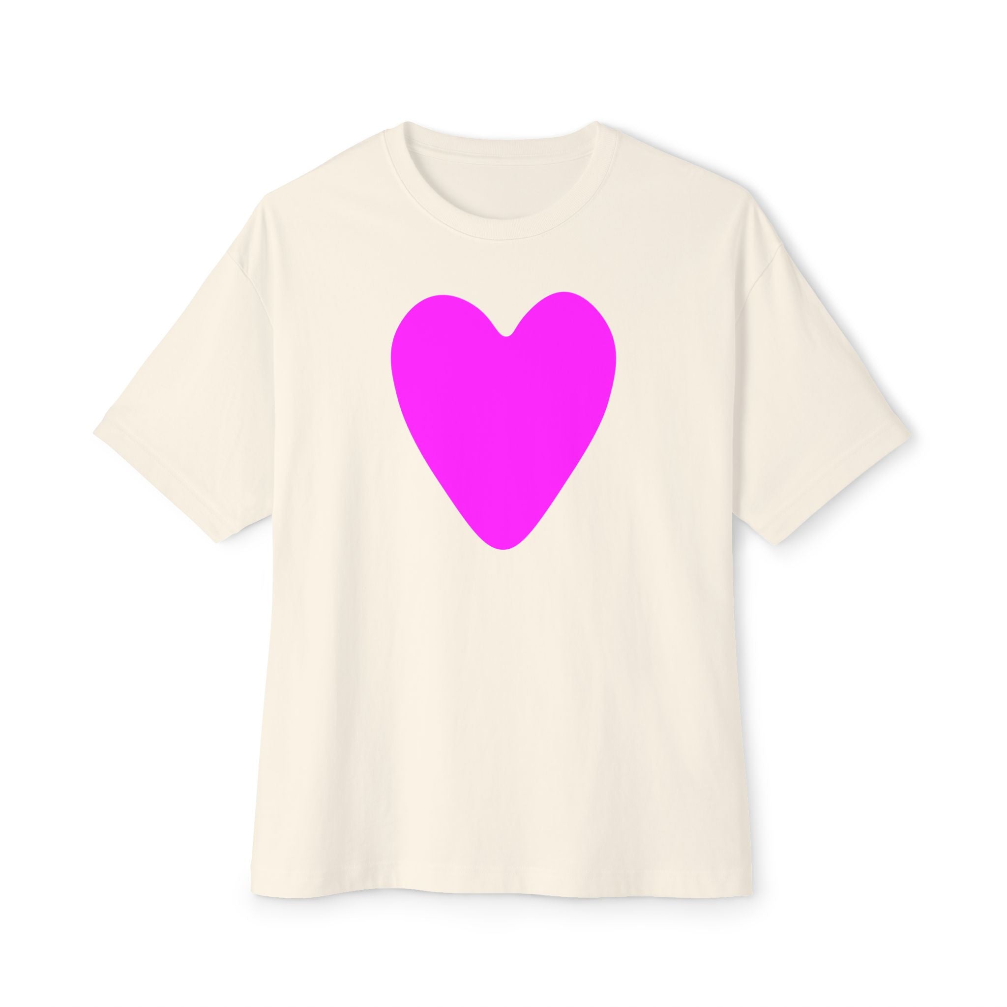 Oversized Magenta Heart Tee - Unisex