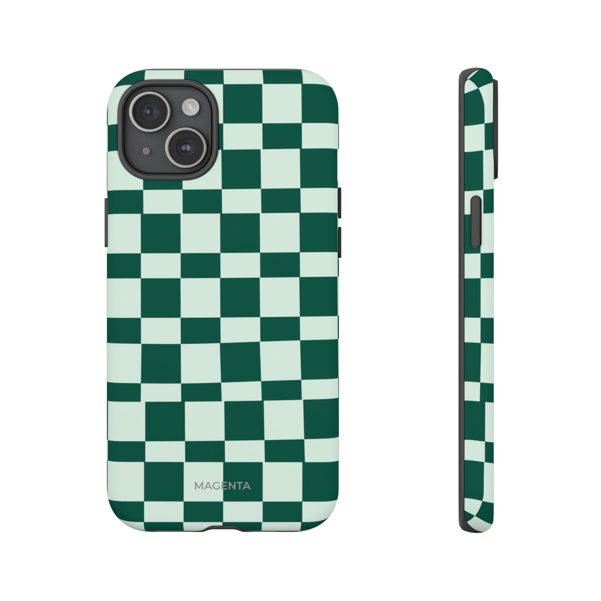 Deep Green Check Tough Case