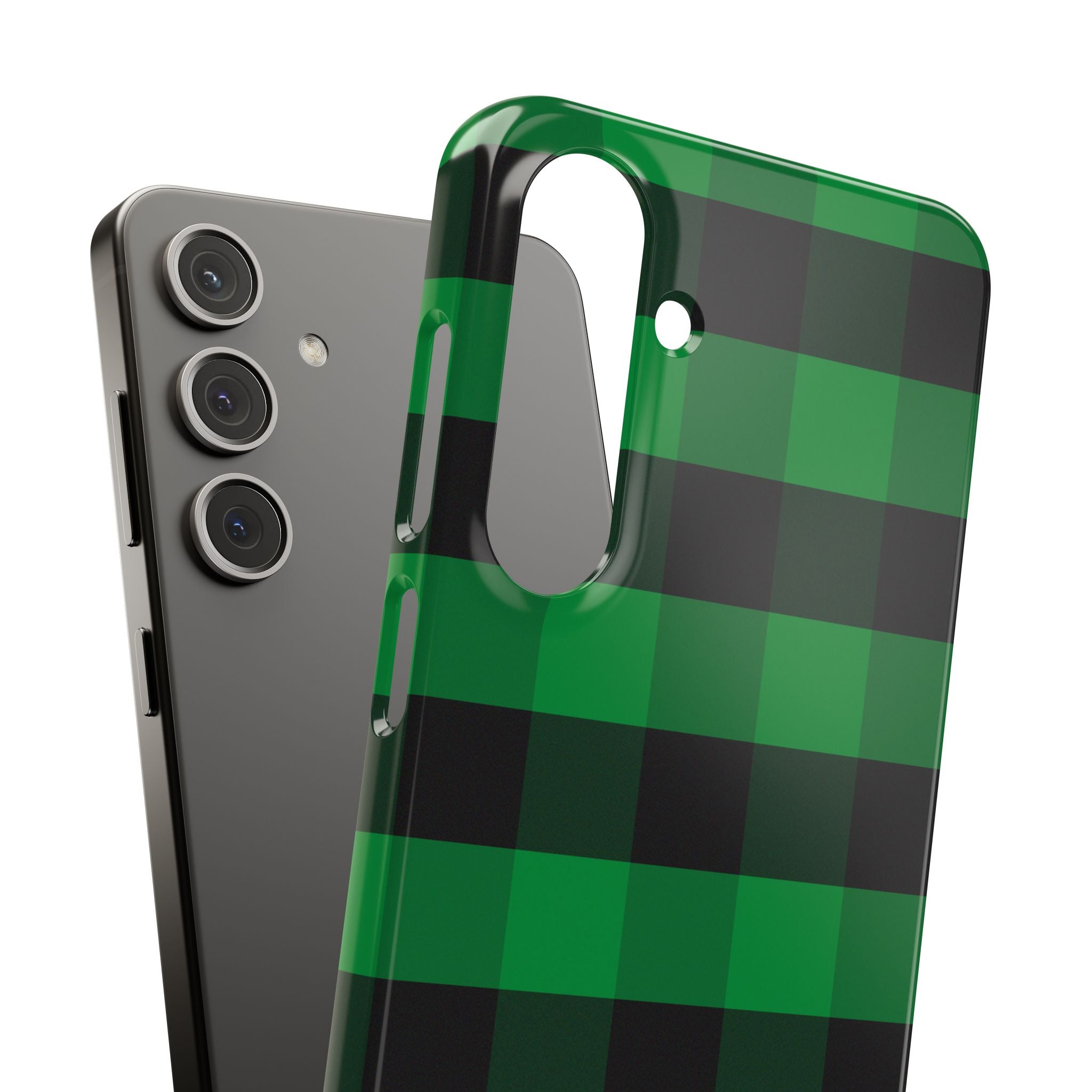 Green Plaid Snap Case