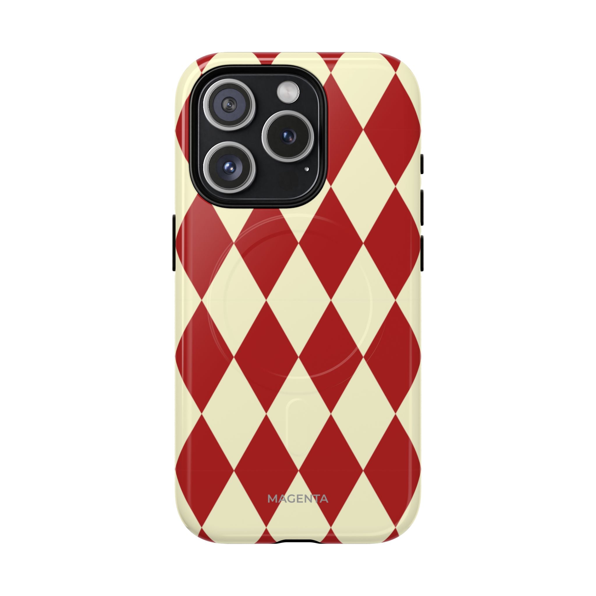 Maroon & Cream Geometric Tough Magnetic Case