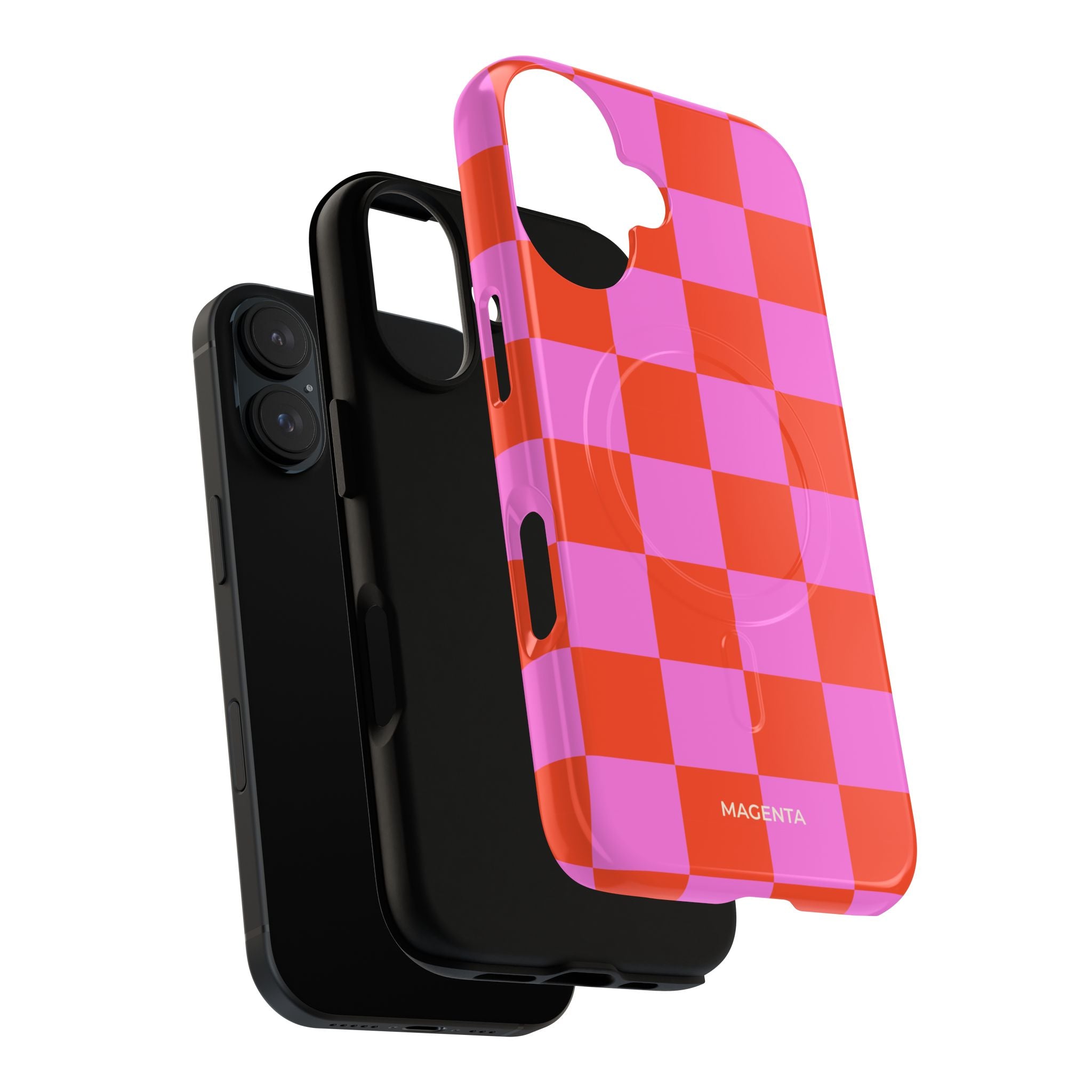 Pink & Orange Checkmate Tough Mag Case
