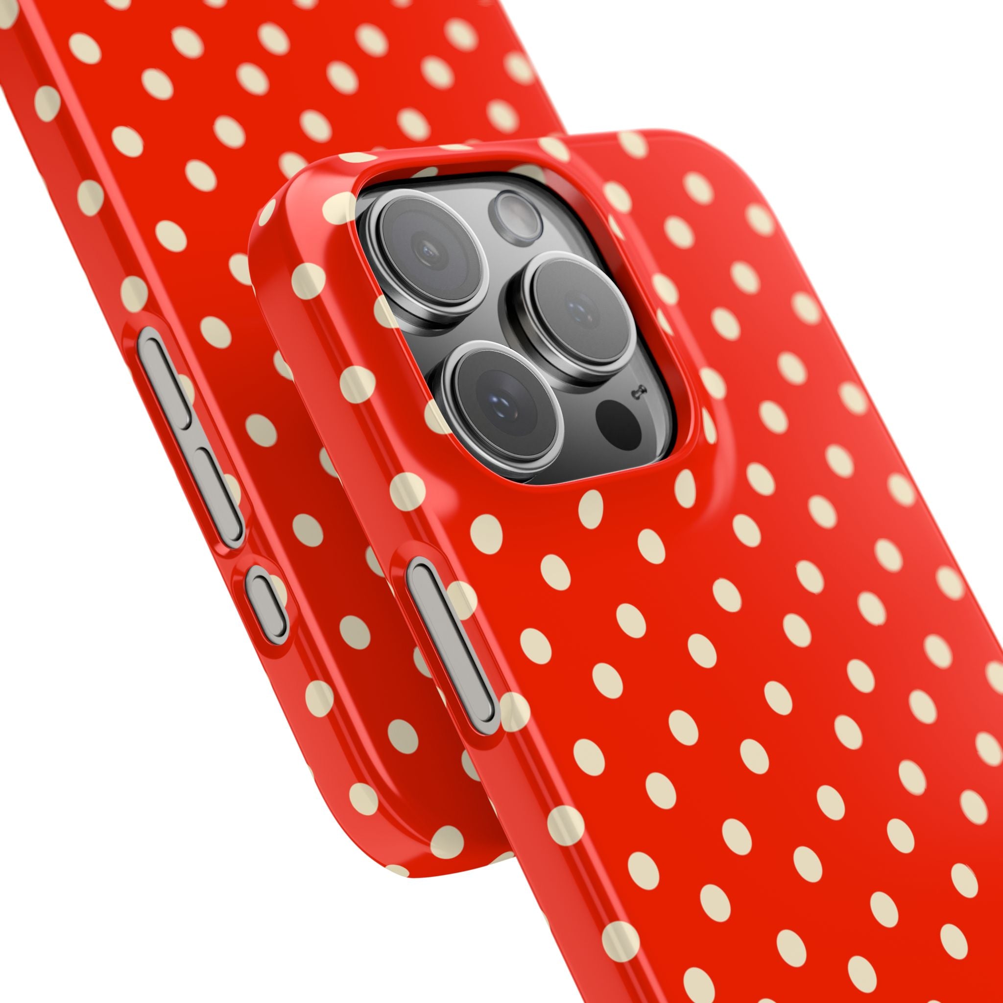 Cream on Scarlet Polka Dot Snap Case