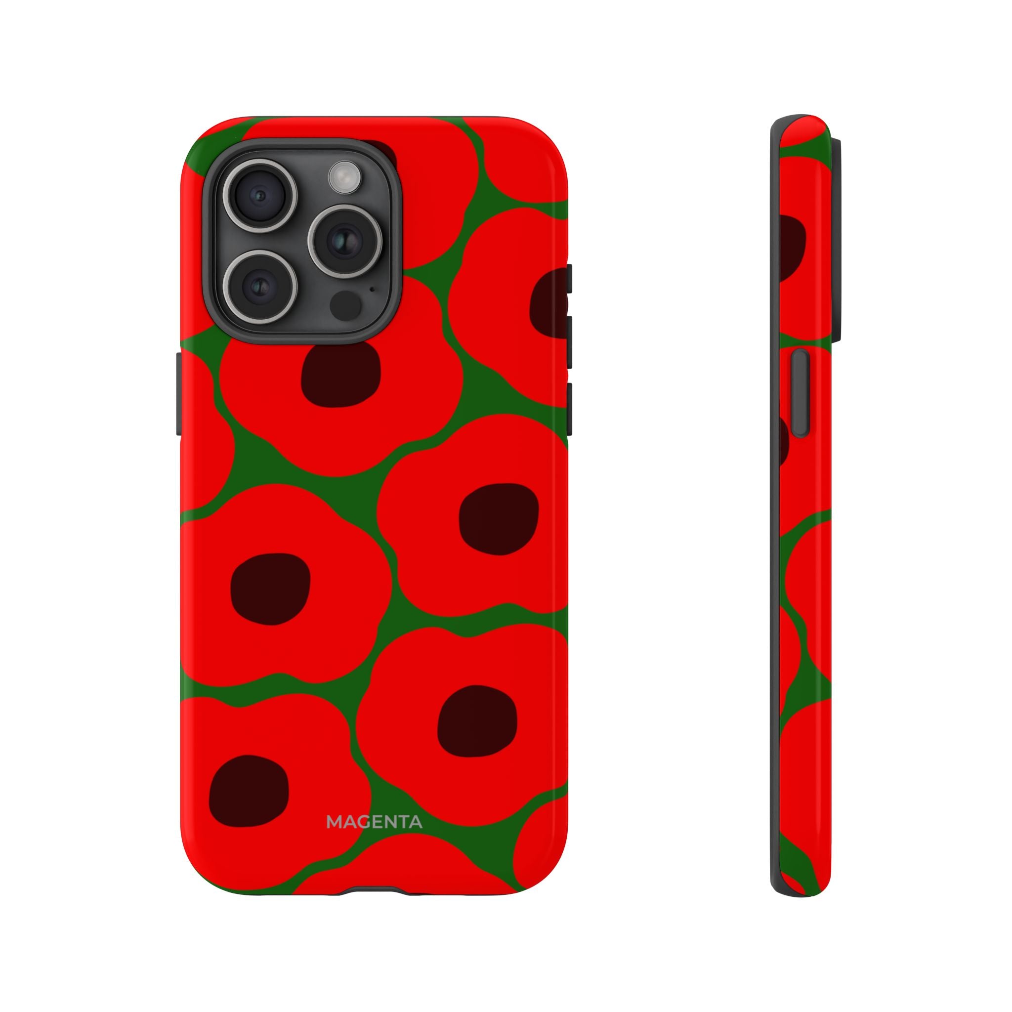 Red Poppy On Deep Green Tough Case
