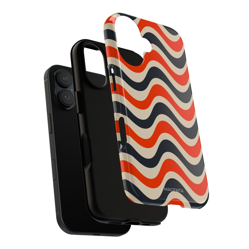 Black & Red Waves Tough Case