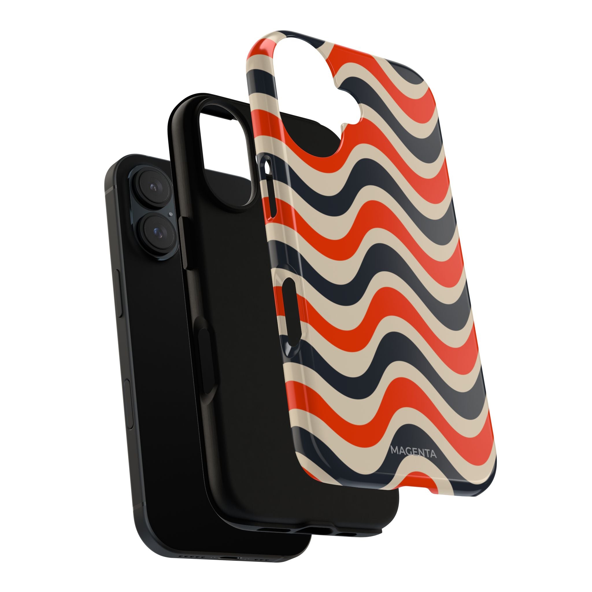 Black & Red Waves Tough Case