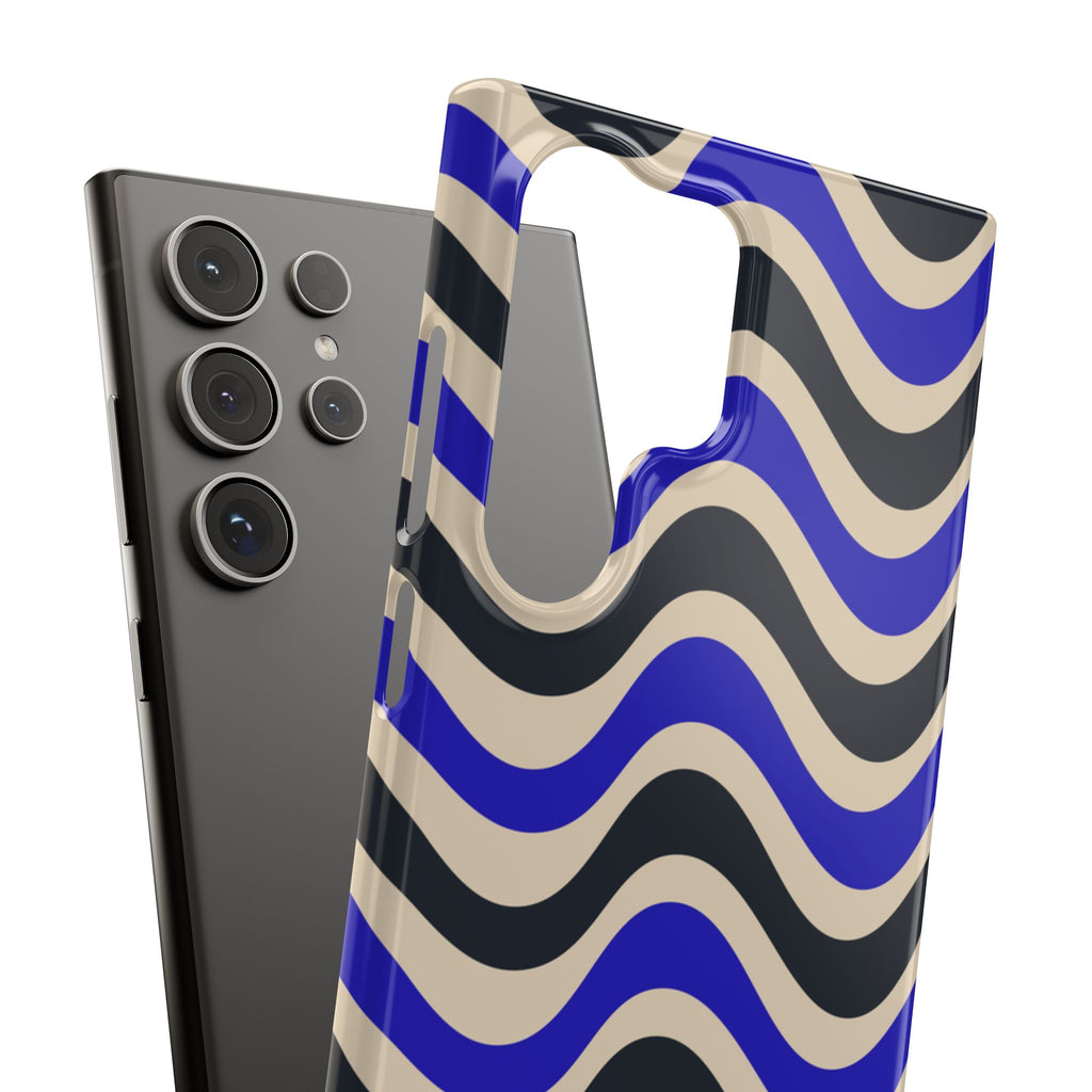 Black & Blue Waves Snap Case