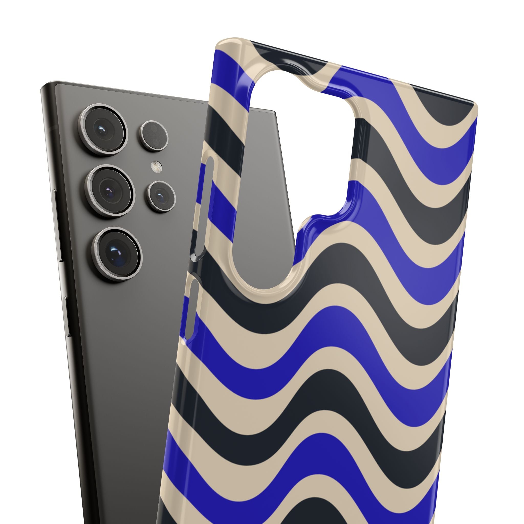 Black & Blue Waves Snap Case