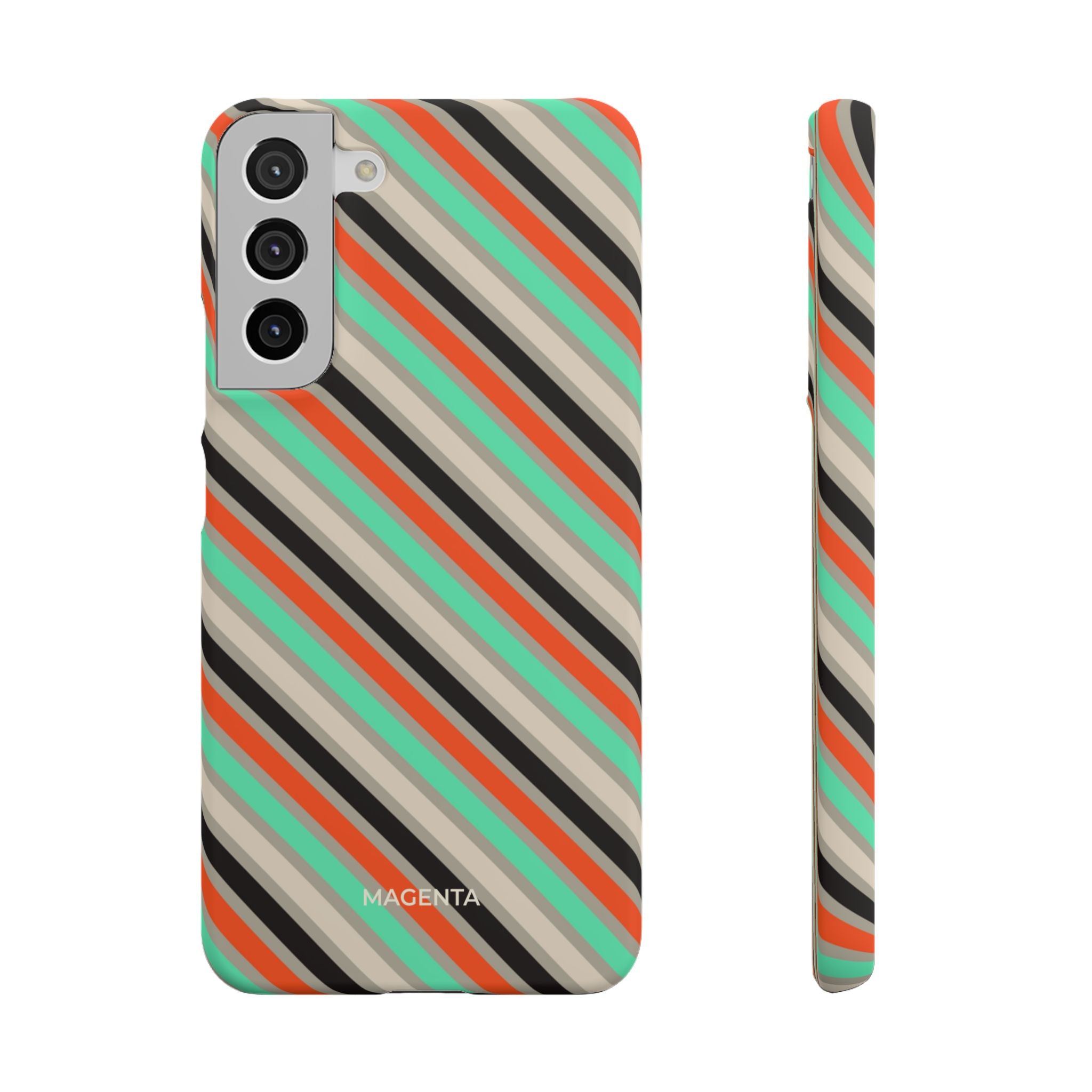 Mint Orange Stripes Snap Case