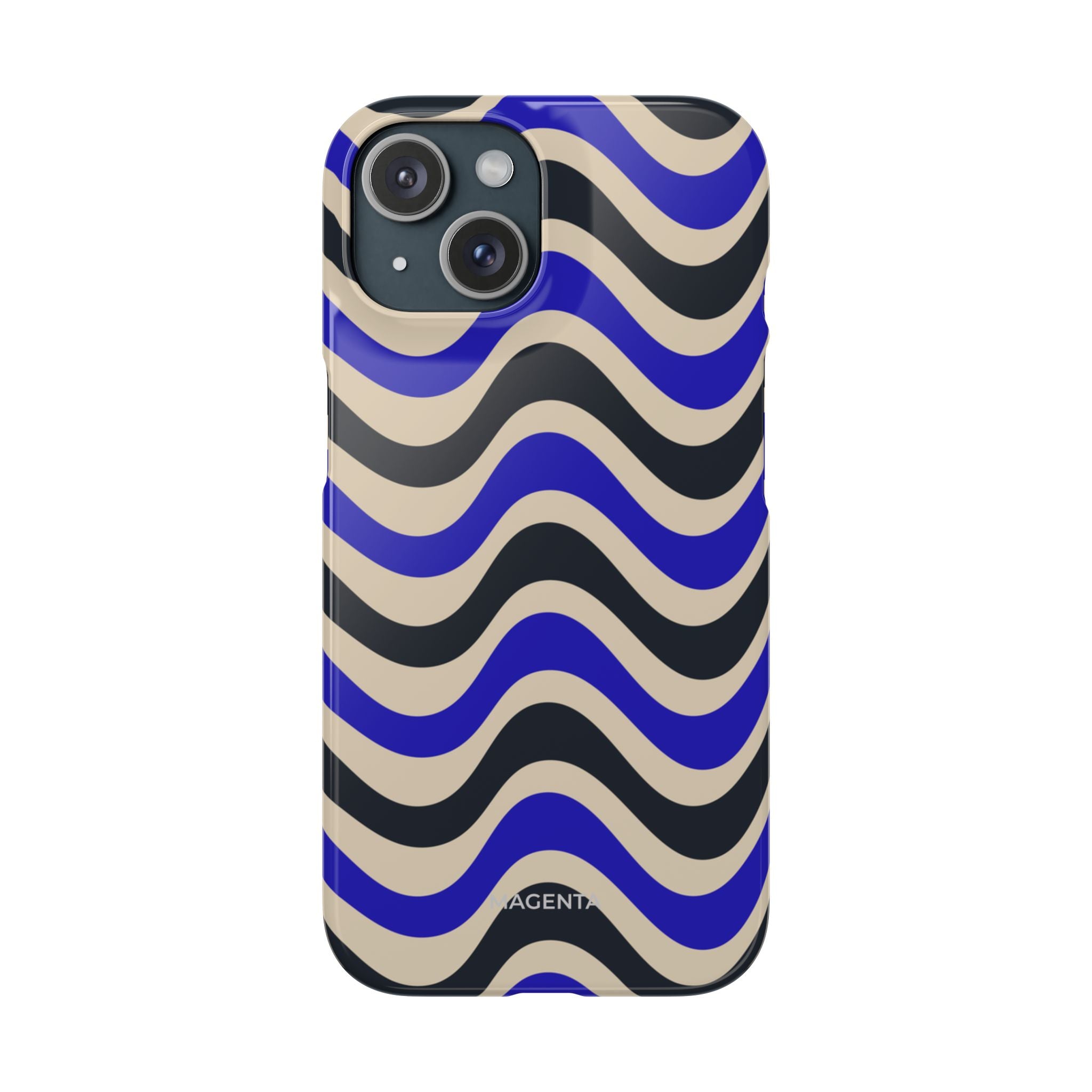 Black & Blue Waves Snap Case