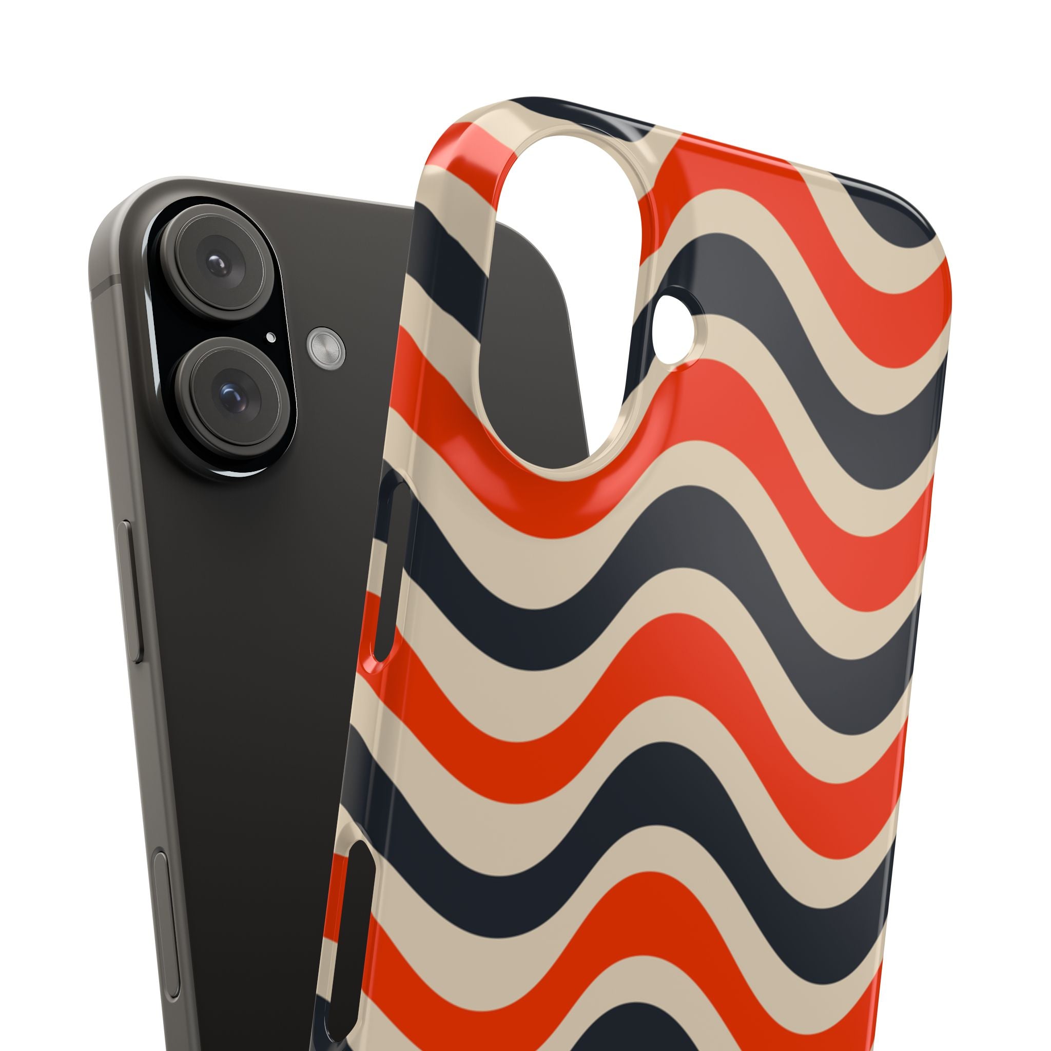 Black & Red Waves Snap Case