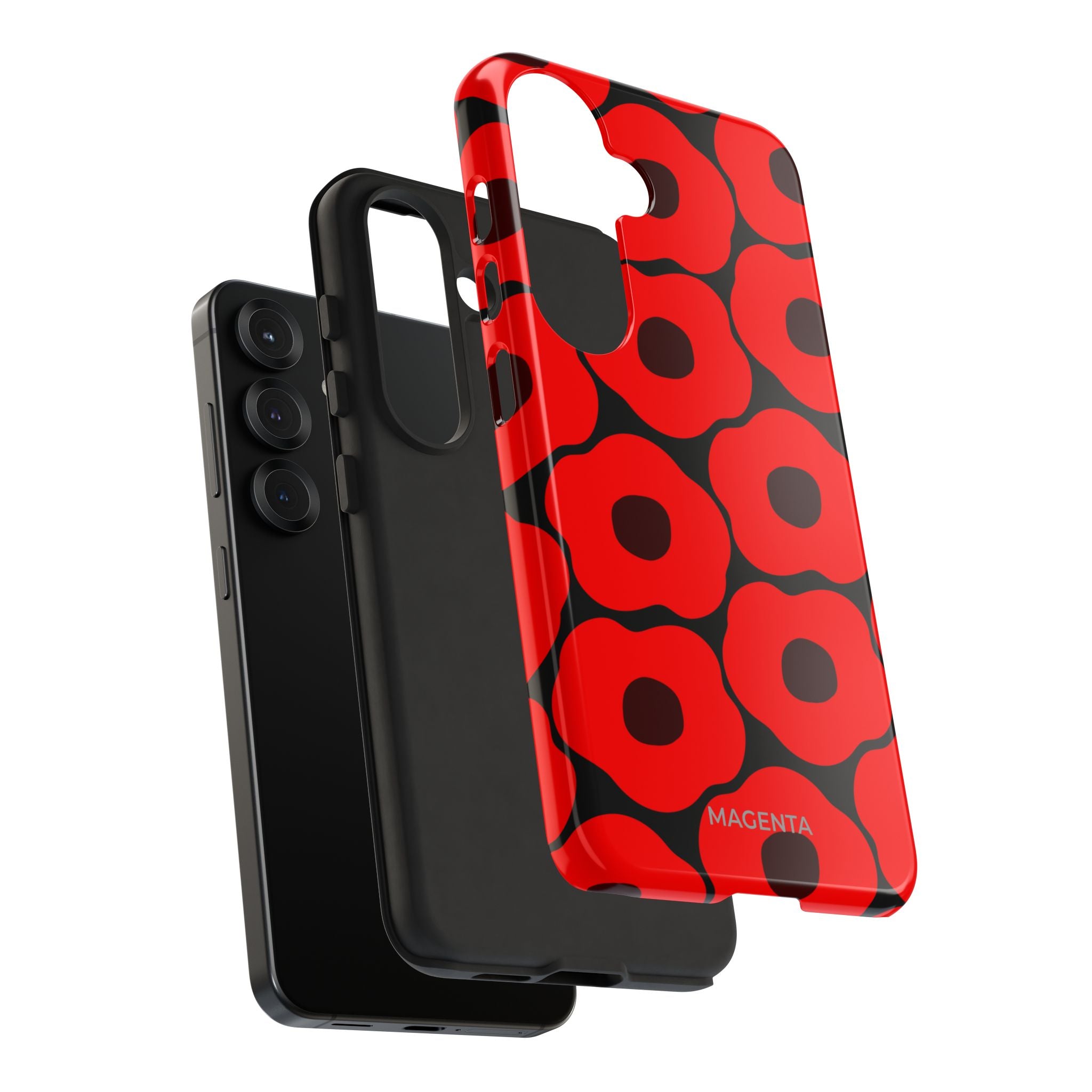 Red Poppy On Black Tough Case
