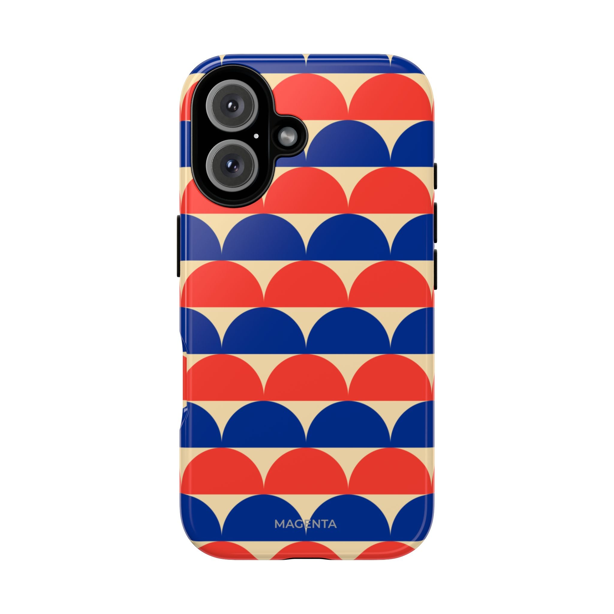 Half-Circles Blue-Red on Cream Tough Case
