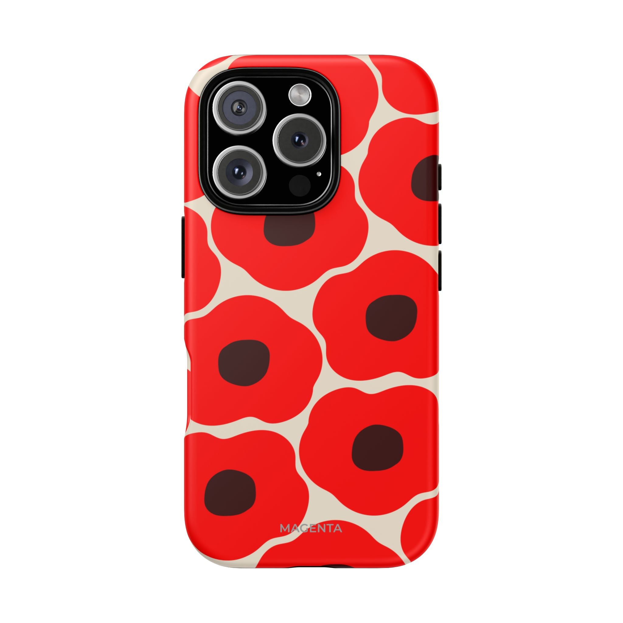 Red Poppy On Cream Tough Case