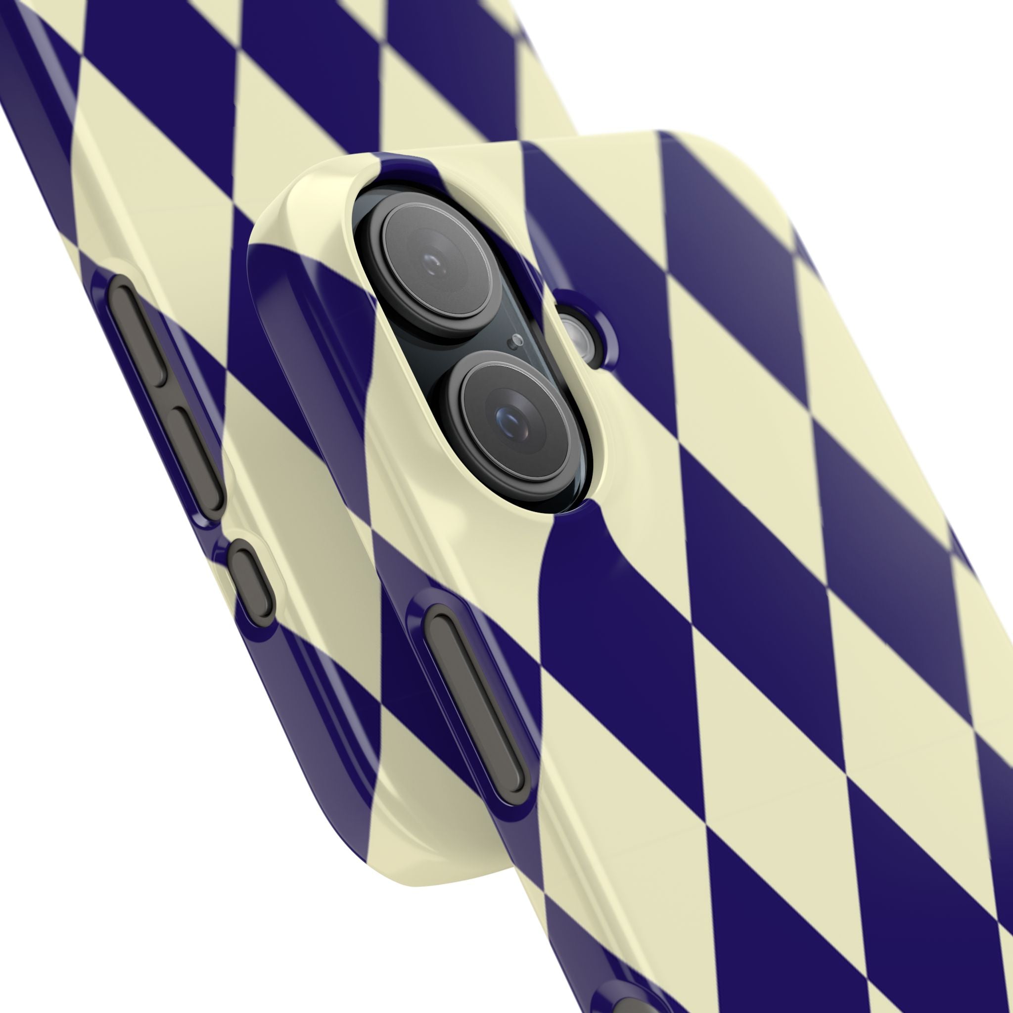 Navy & Cream Geometric Snap Case