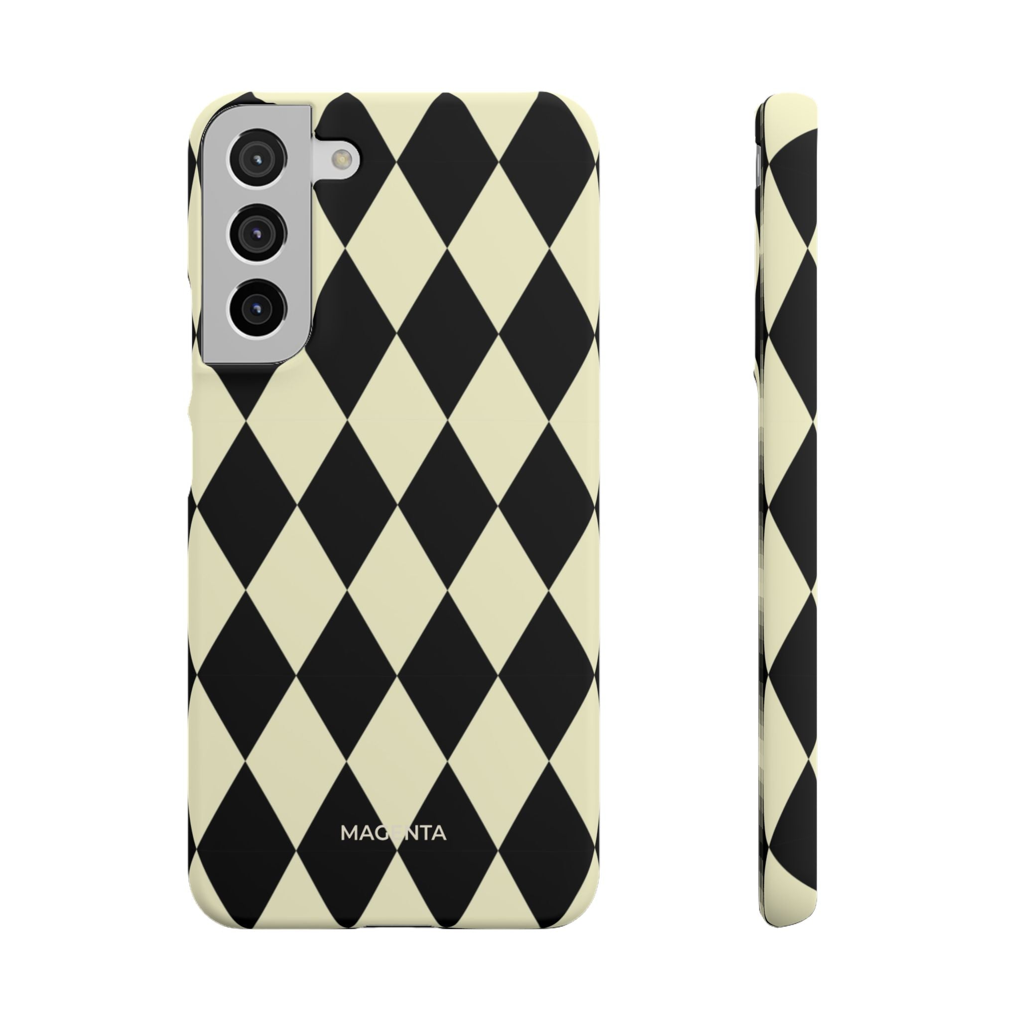 Black & Cream Geometric Snap Case
