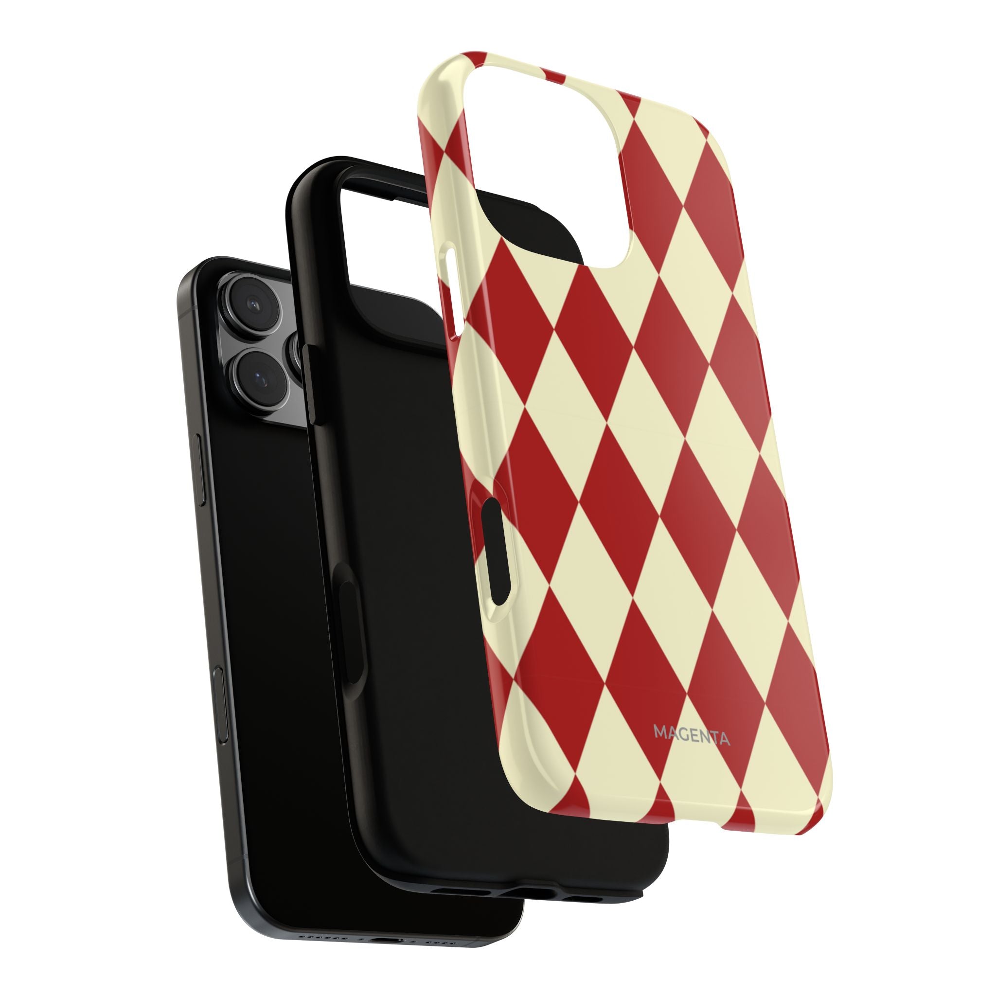 Maroon & Cream Geometric Tough Case