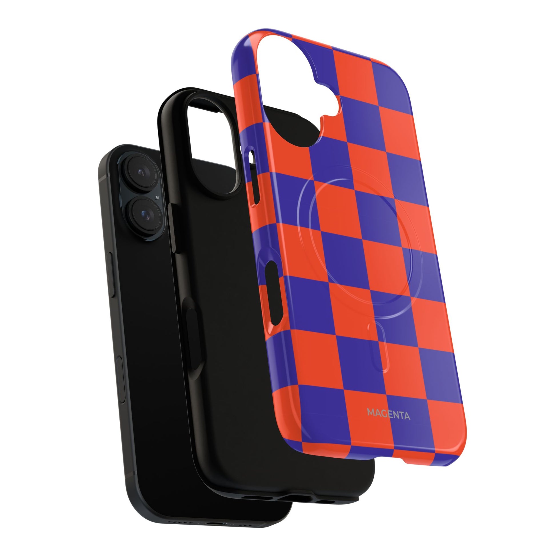 Blue & Orange Checkmate Tough Mag Case