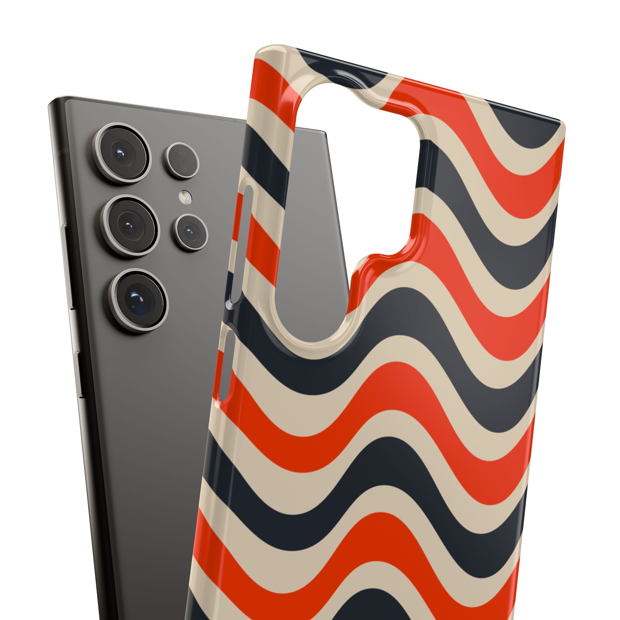 Black & Red Waves Snap Case