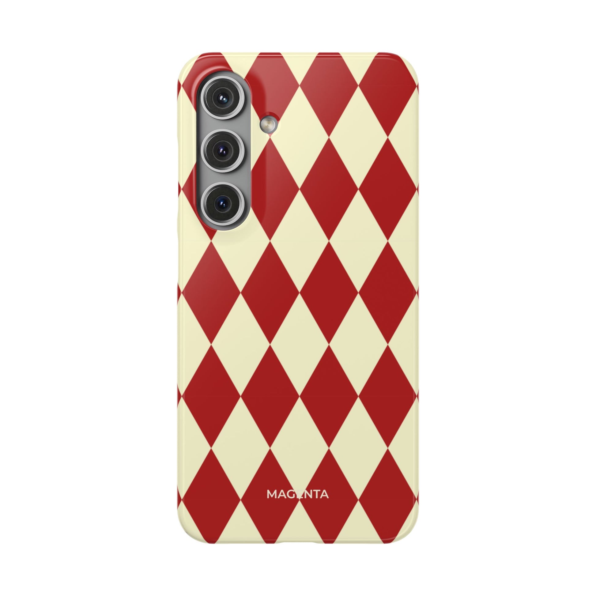Maroon & Cream Geometric Snap Case