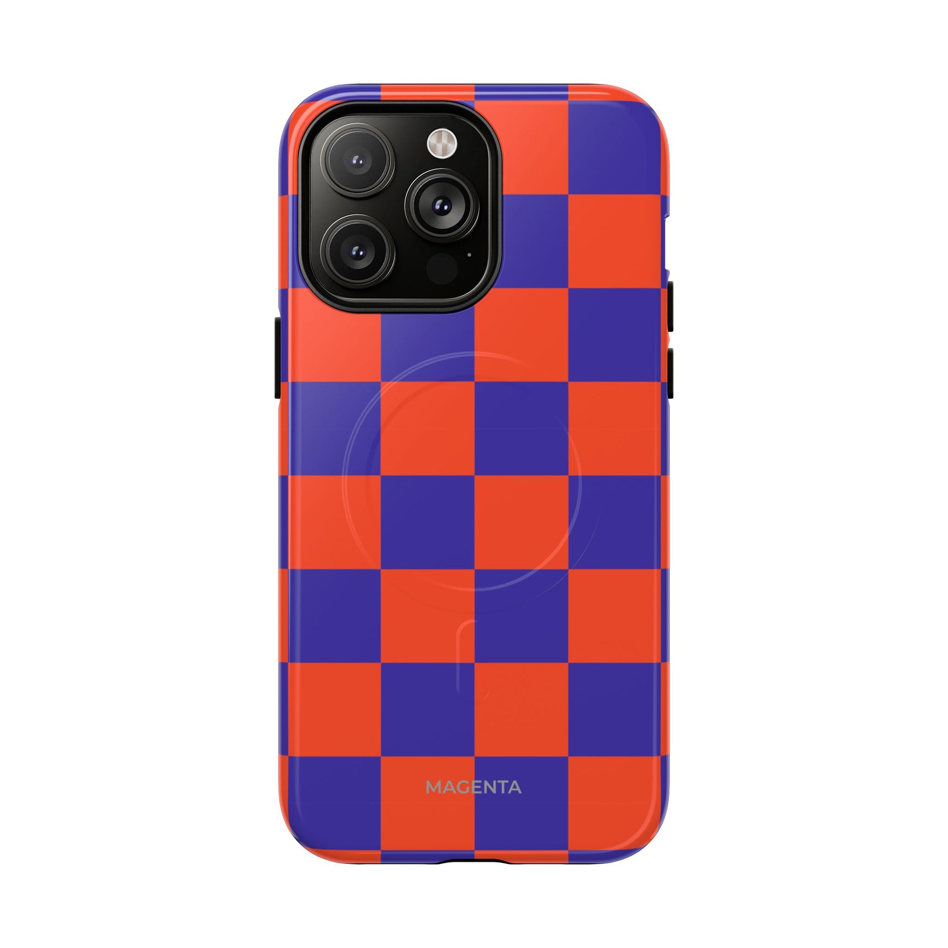 Blue & Orange Checkmate Tough Mag Case
