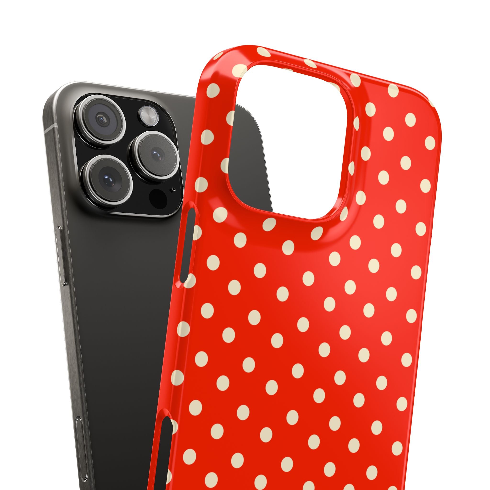 Cream on Scarlet Polka Dot Snap Case