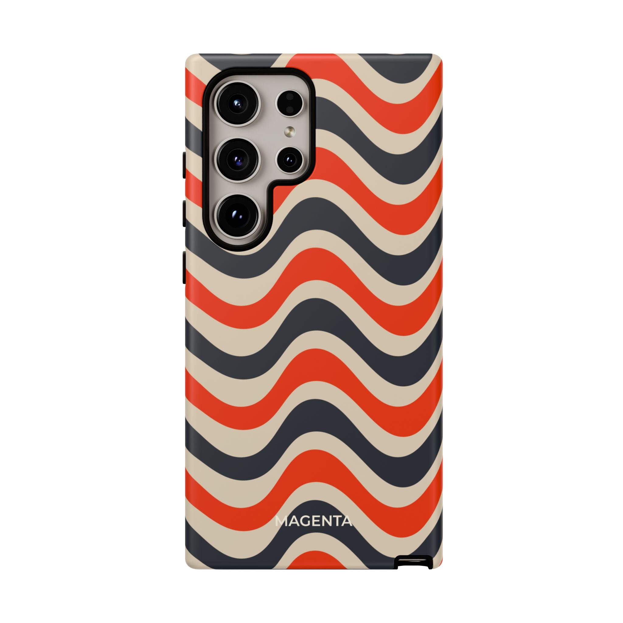 Black & Red Waves Tough Case