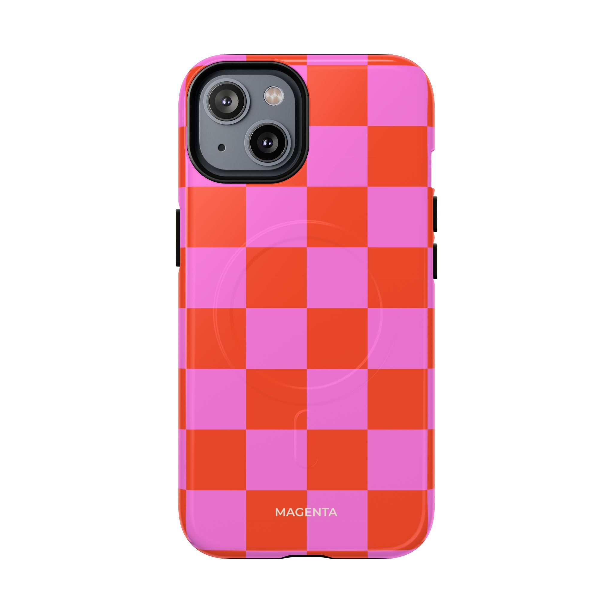 Pink & Orange Checkmate Tough Mag Case