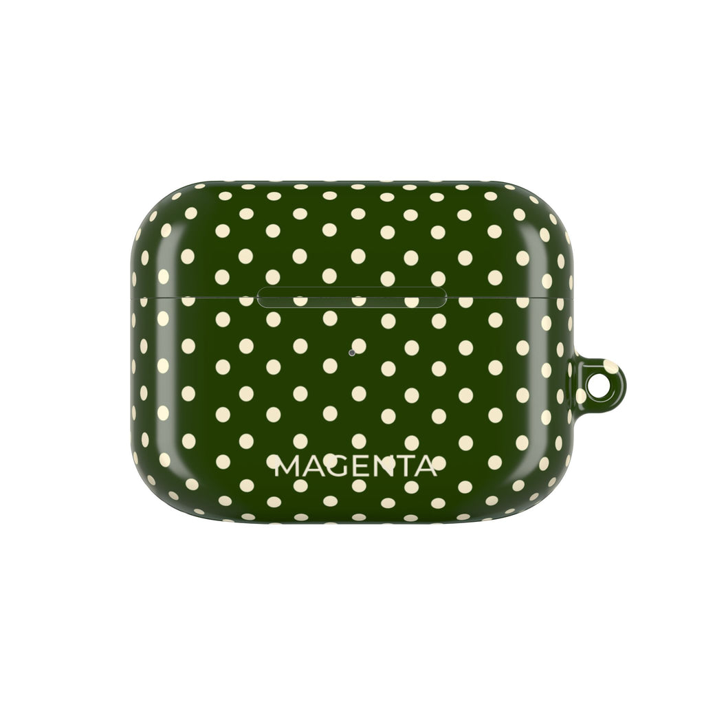 Cream On Dark Olive Polka Dots AirPods Pro Gen 1 Case
