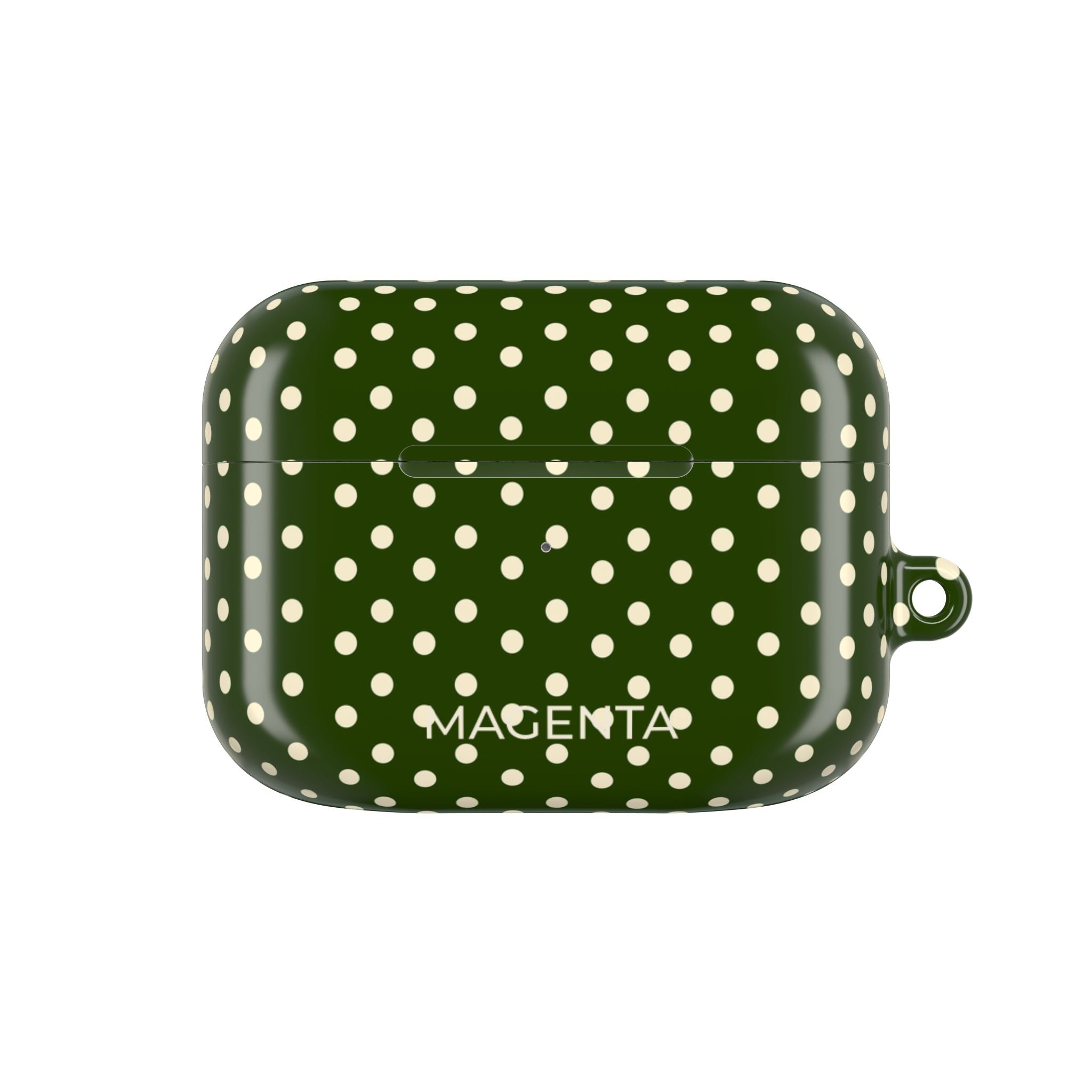 Cream On Dark Olive Polka Dots AirPods Pro Gen 1 Case