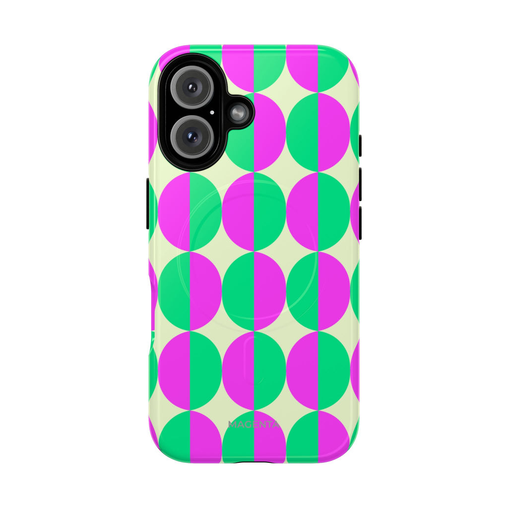 Pink Green Circle Tough Mag Case