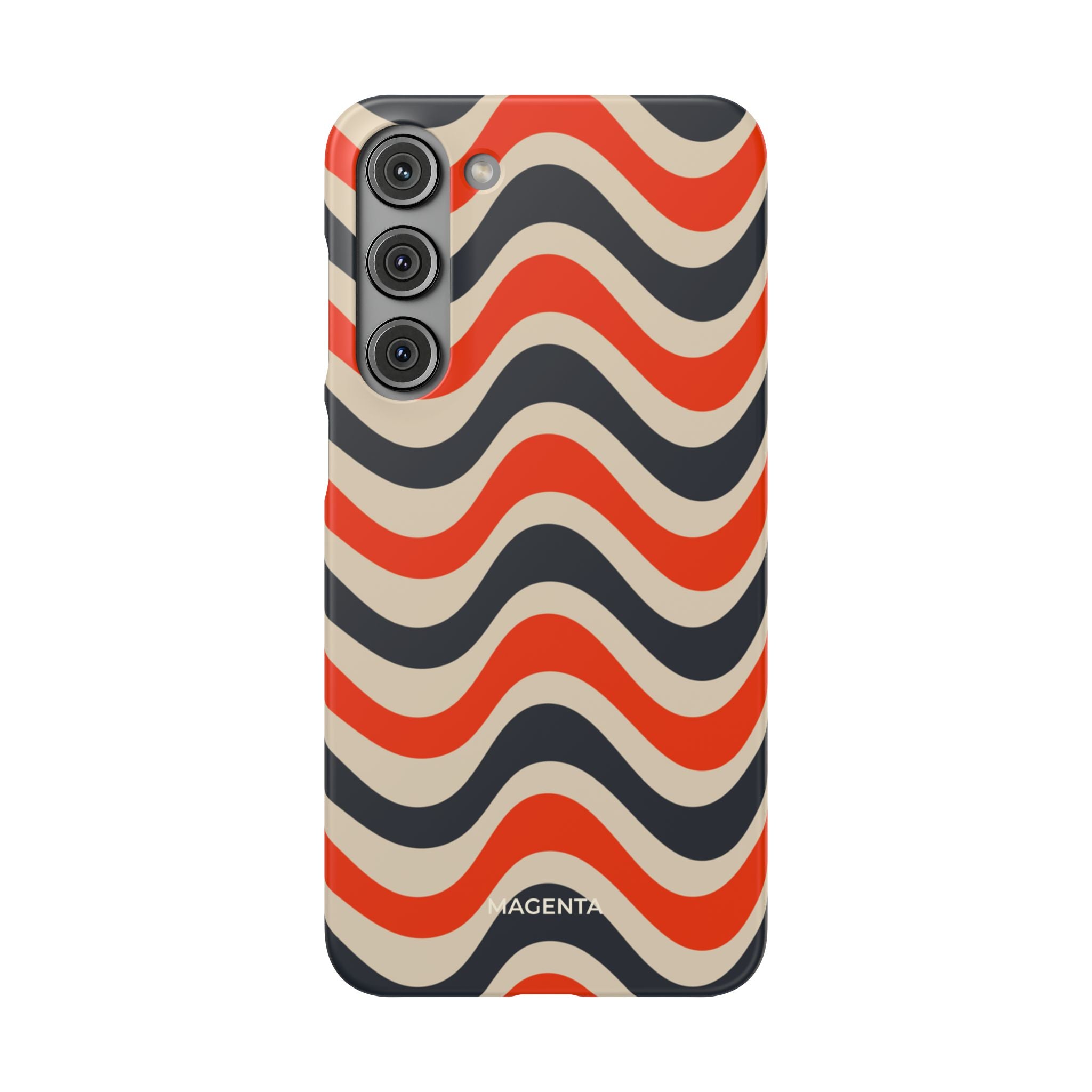 Black & Red Waves Snap Case