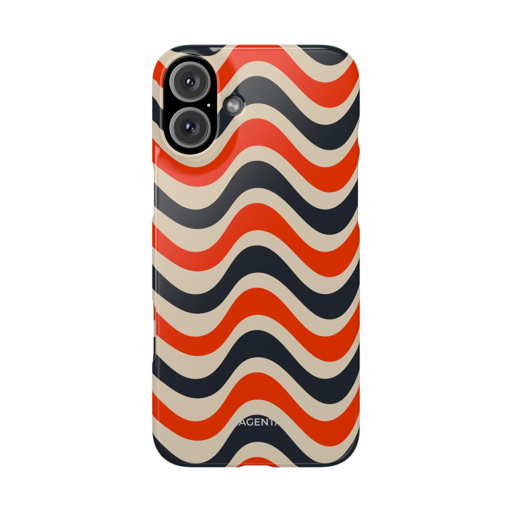 Black & Red Waves Snap Case