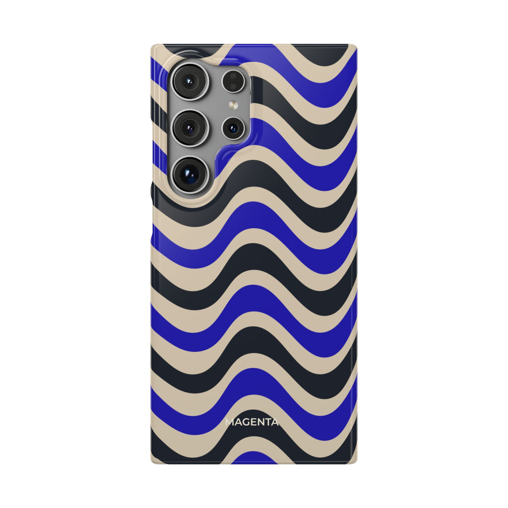 Black & Blue Waves Snap Case