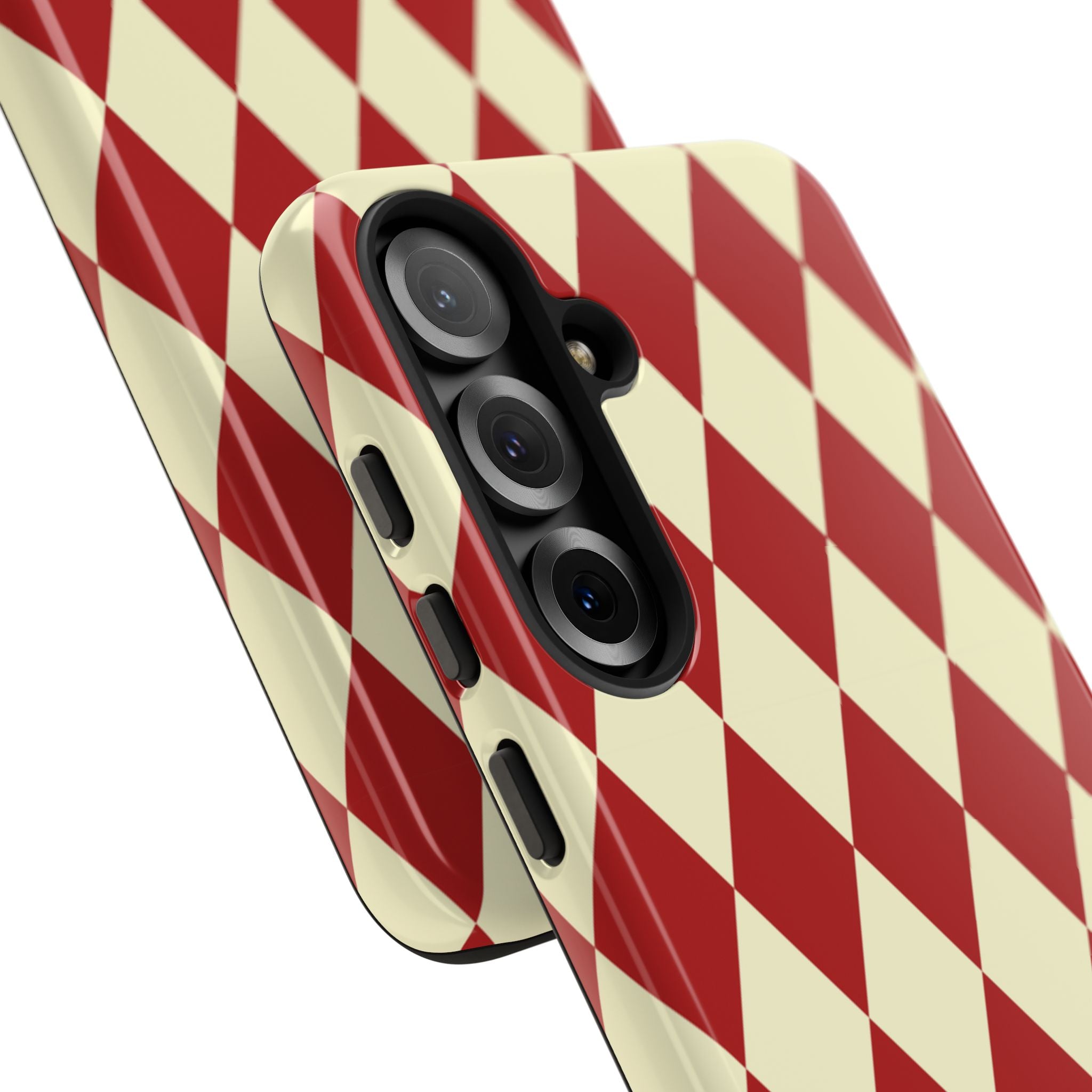 Maroon & Cream Geometric Tough Case