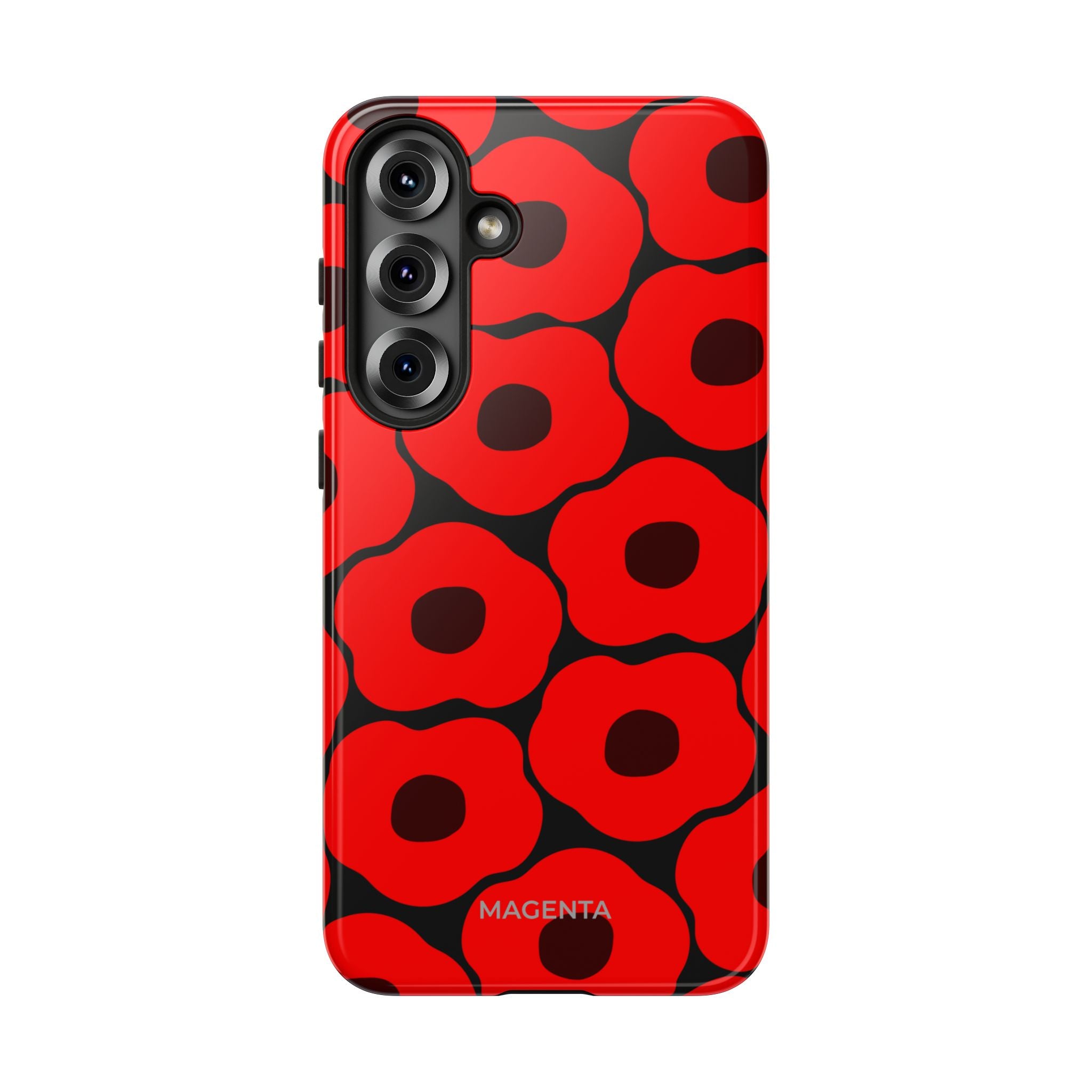 Red Poppy On Black Tough Case