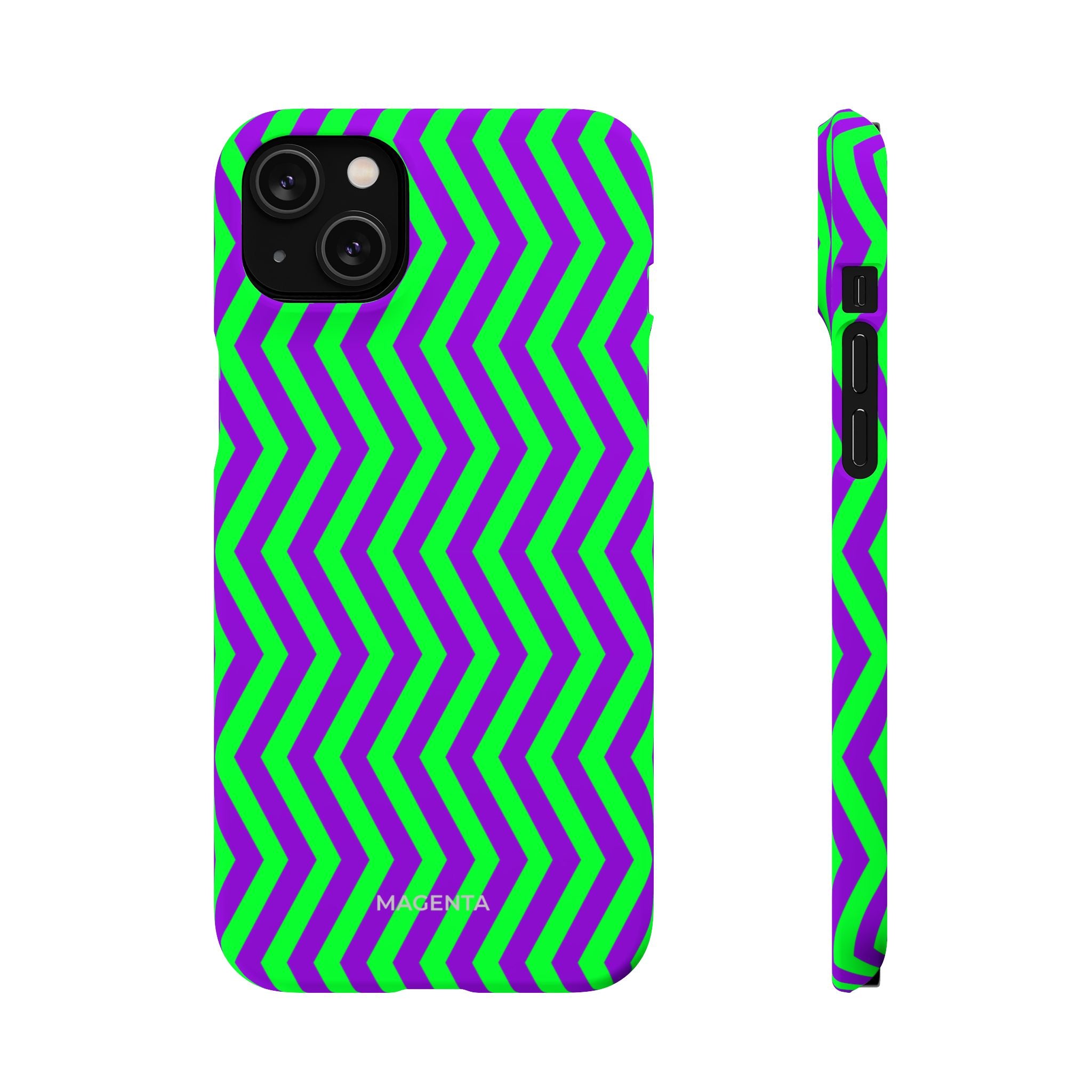 Green Purple Chevron Snap Case