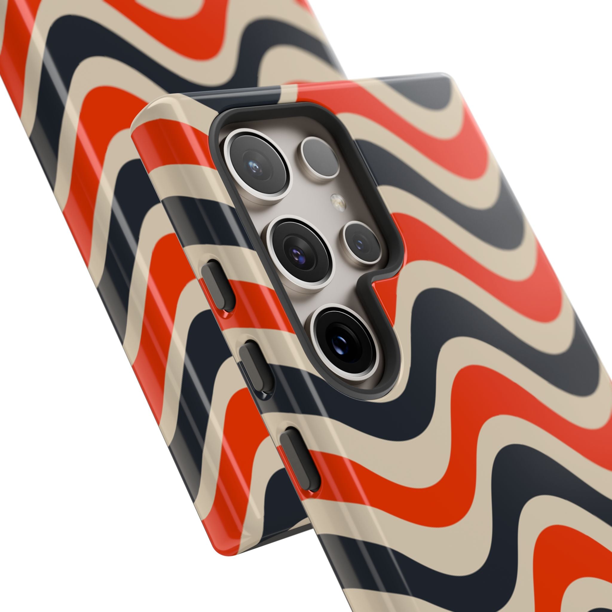 Black & Red Waves Tough Case