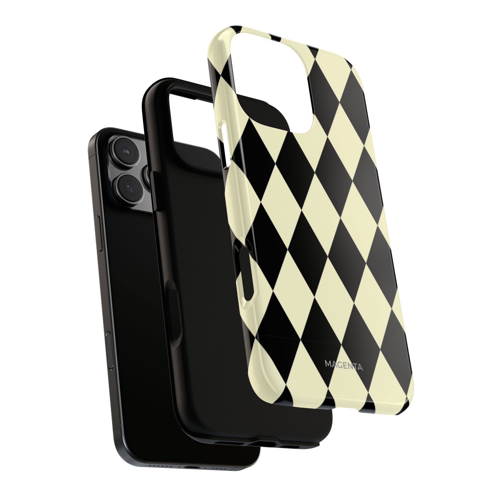 Black & Cream Geometric Tough Case