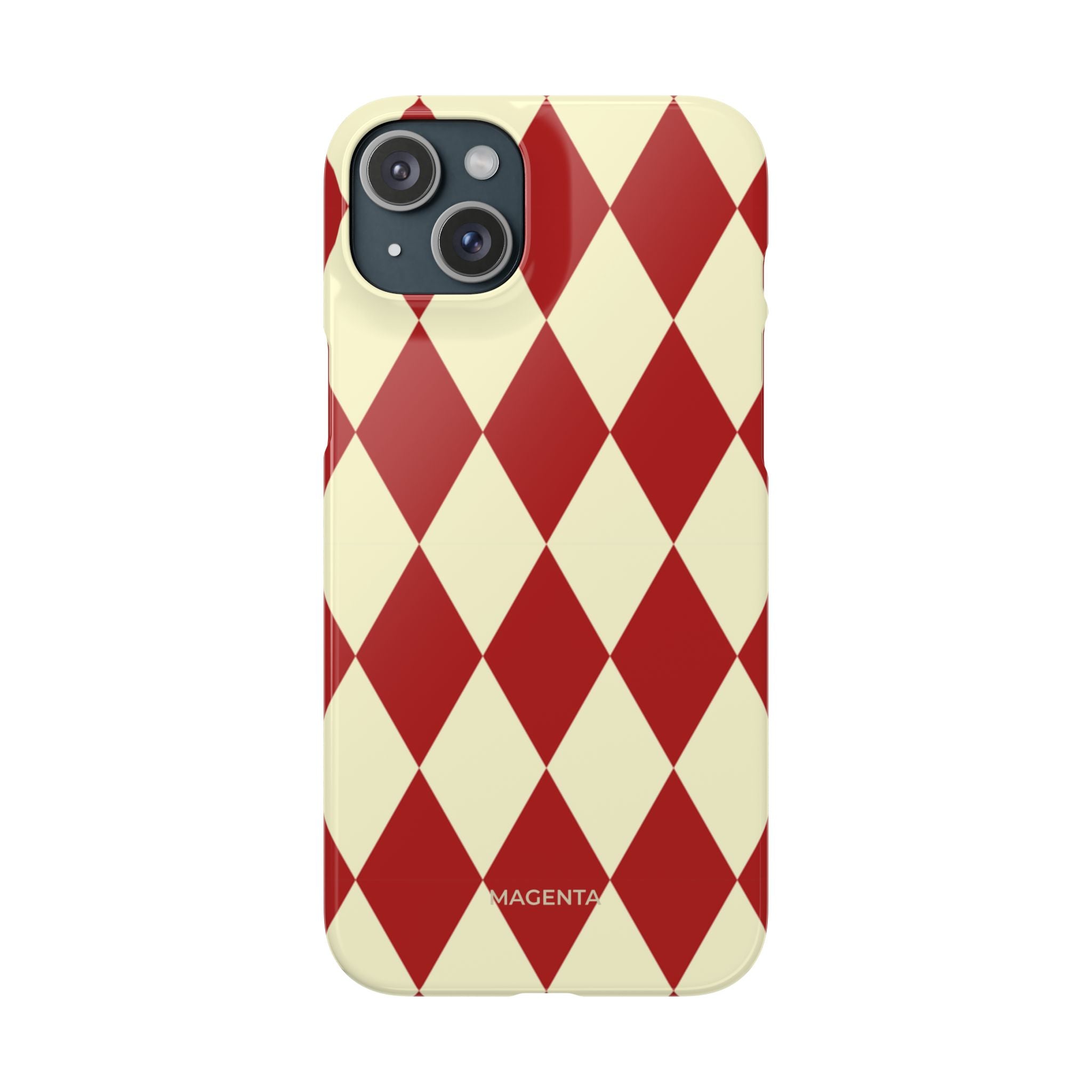 Maroon & Cream Geometric Snap Case