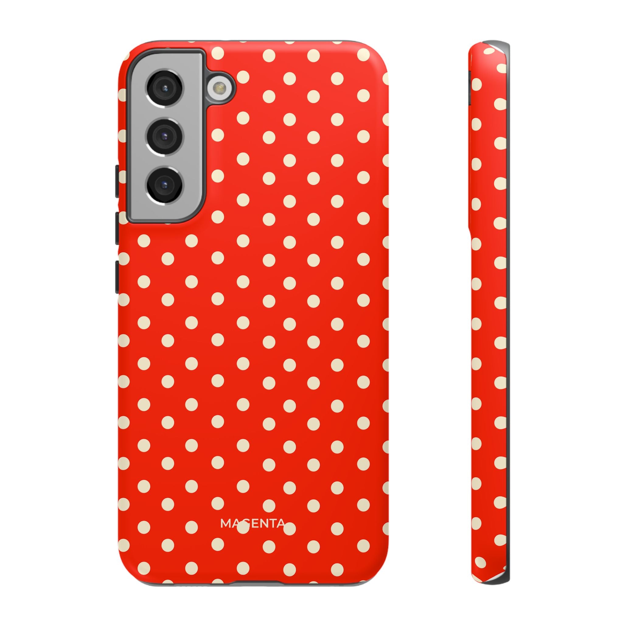 Cream On Scarlet Polka Dot Tough Case