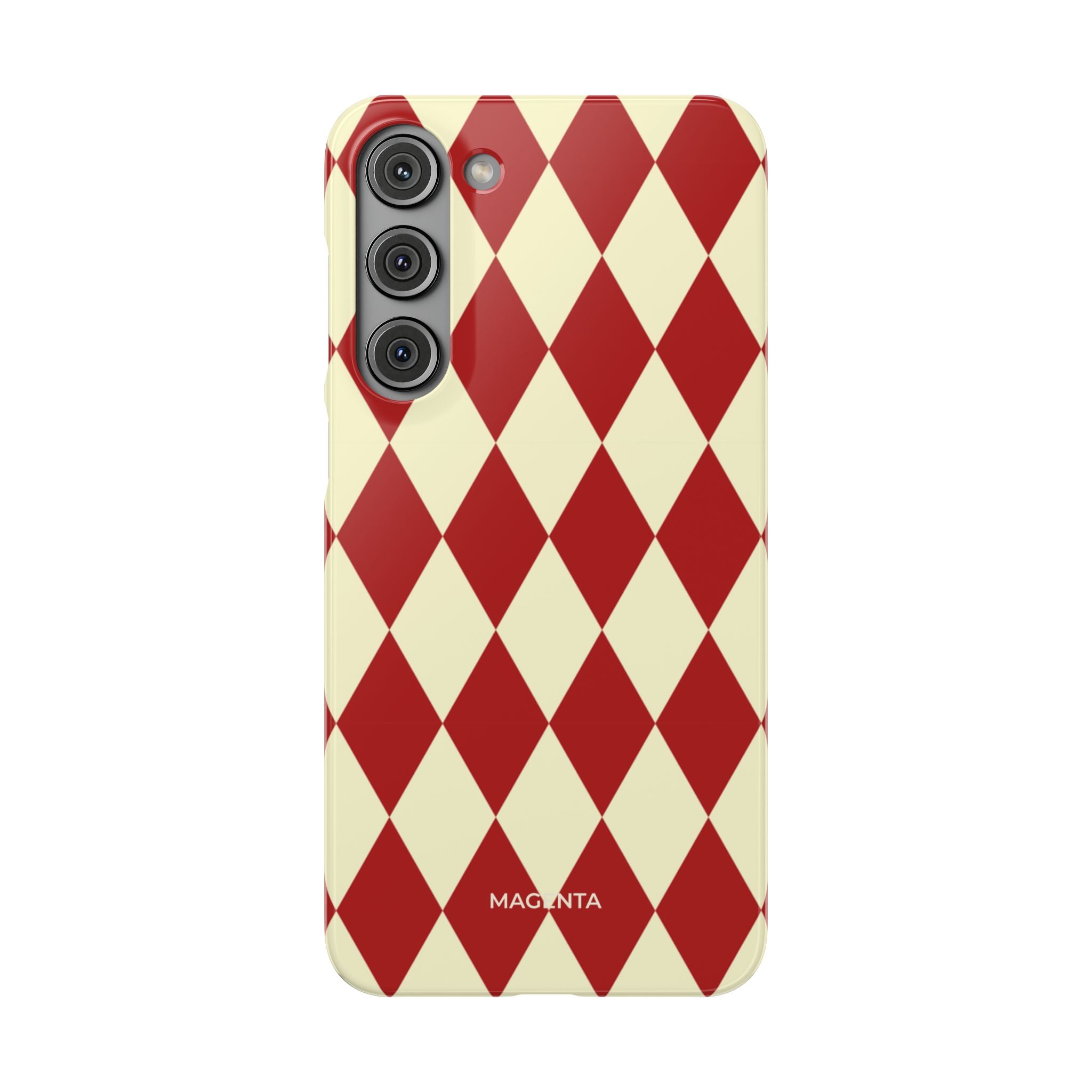 Maroon & Cream Geometric Snap Case