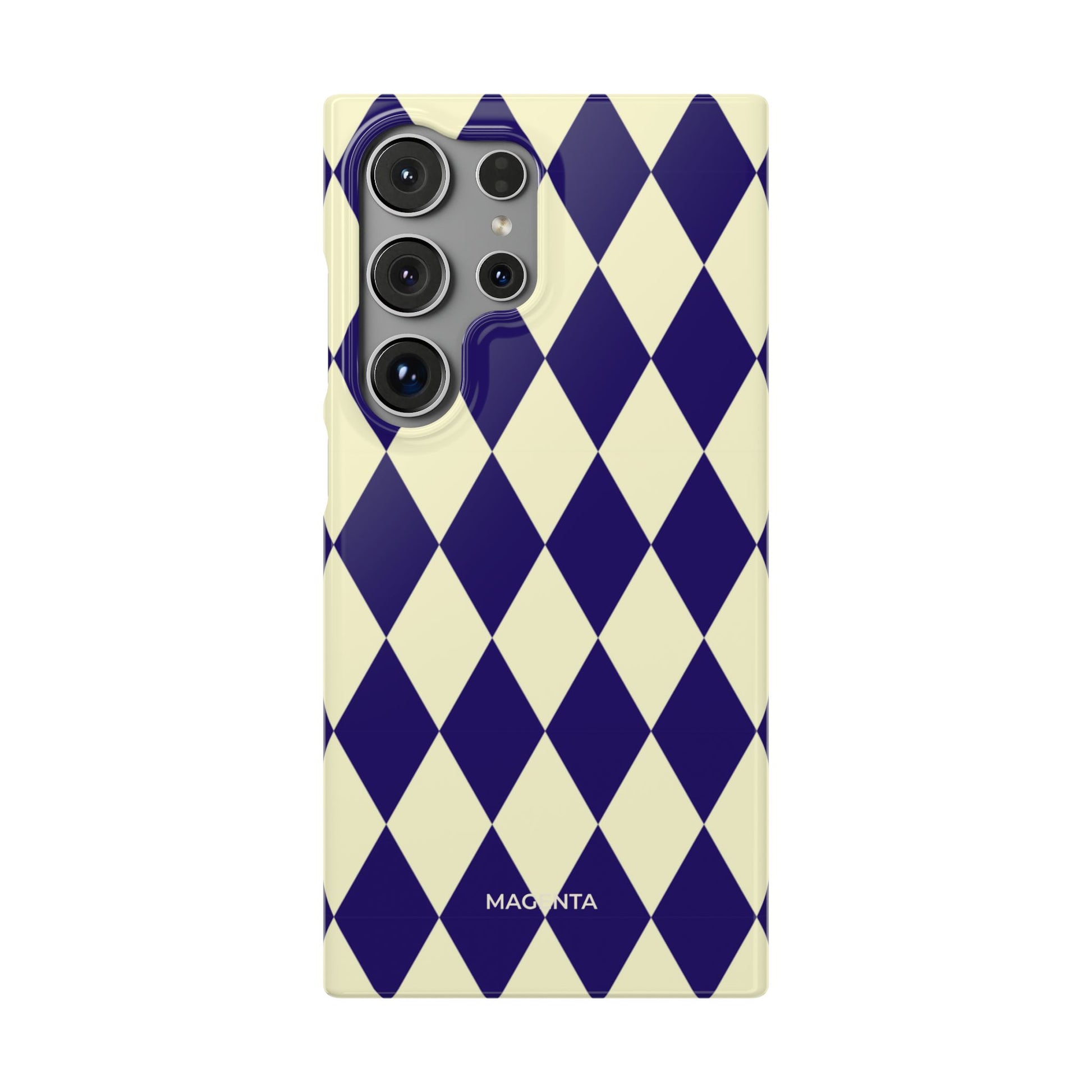 Navy & Cream Geometric Snap Case