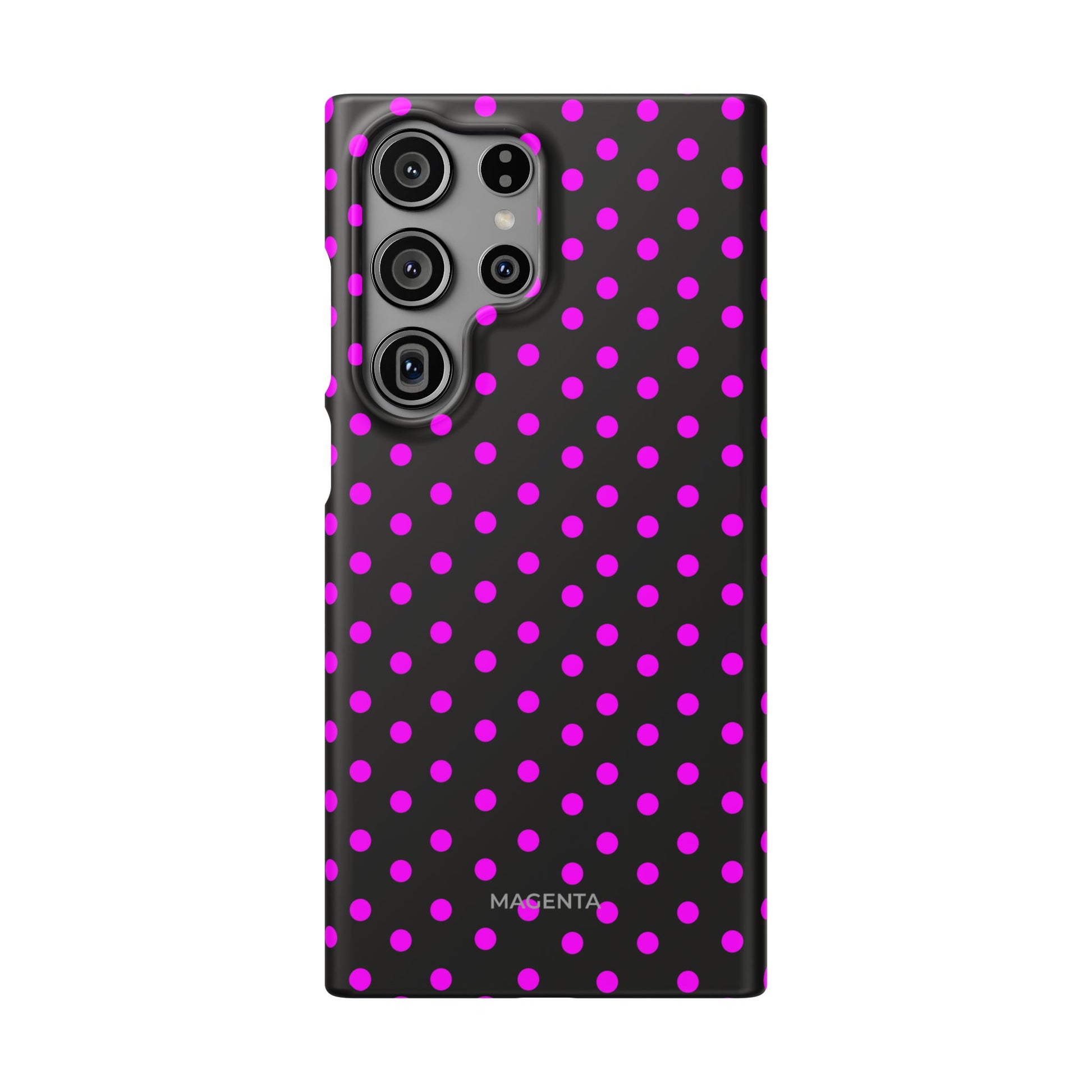 Magenta On Black Polka Dot Snap Case